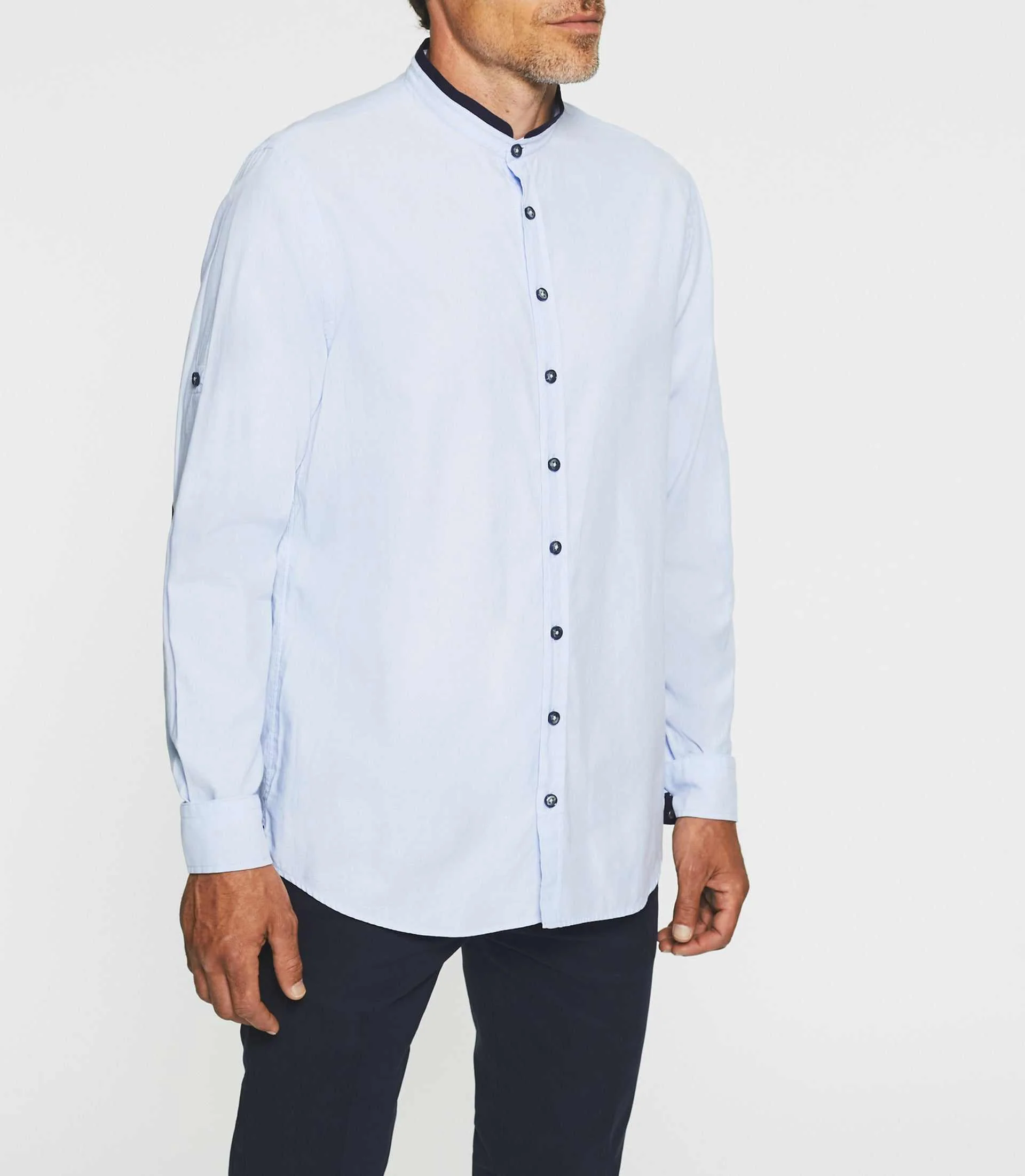 Chemise casual blanche et marine JOSH - Image 2