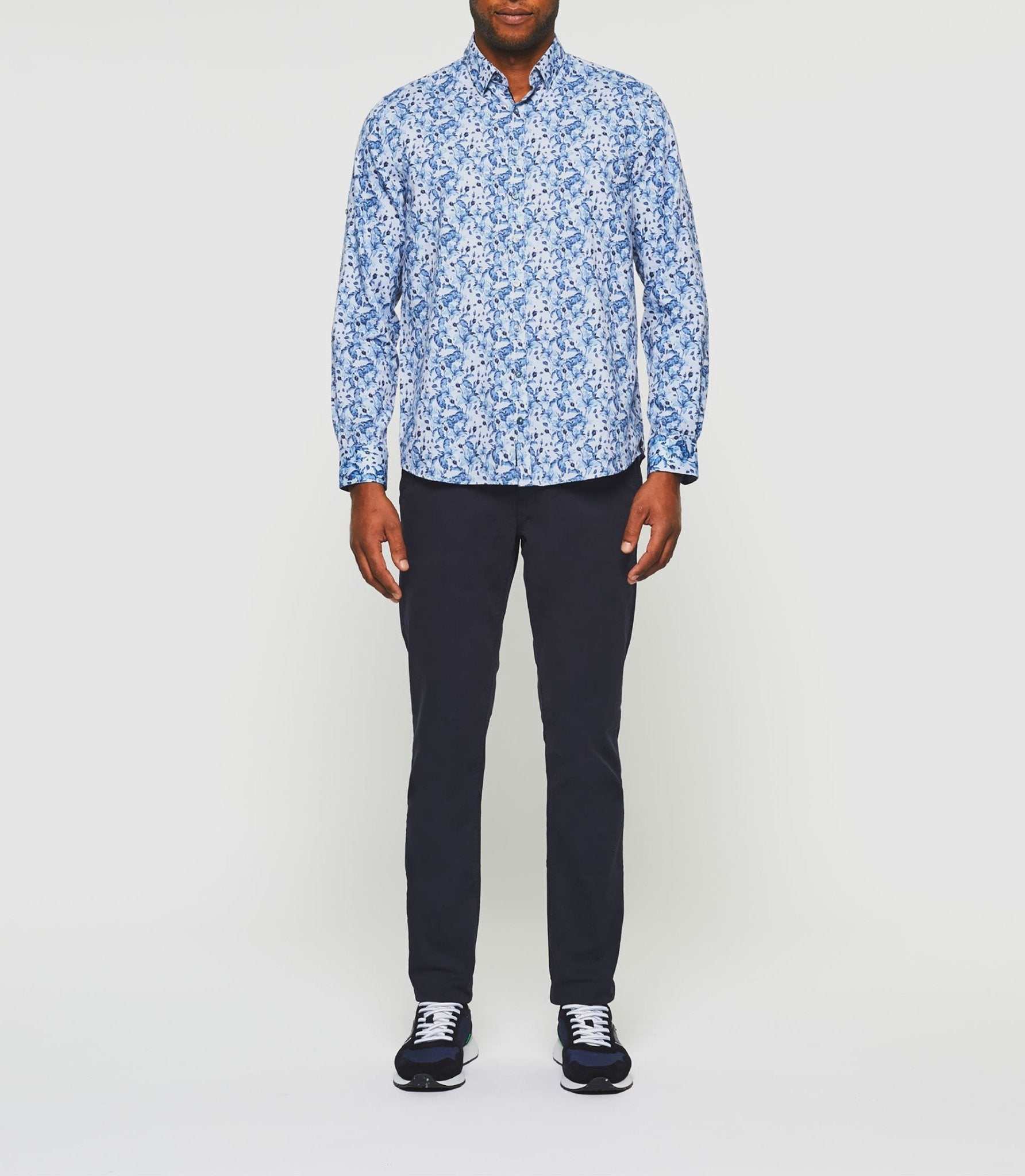 Chemise casual à imprimé bleu "Kiti"