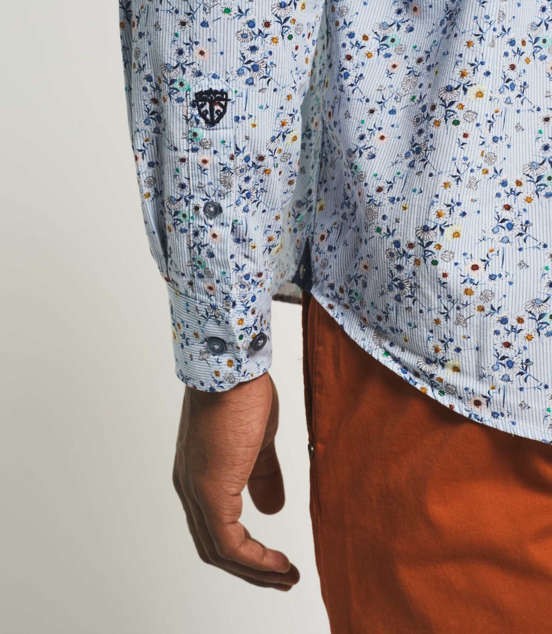 Chemise casual à imprimé bleu ciel "Kyrian" - Image 3