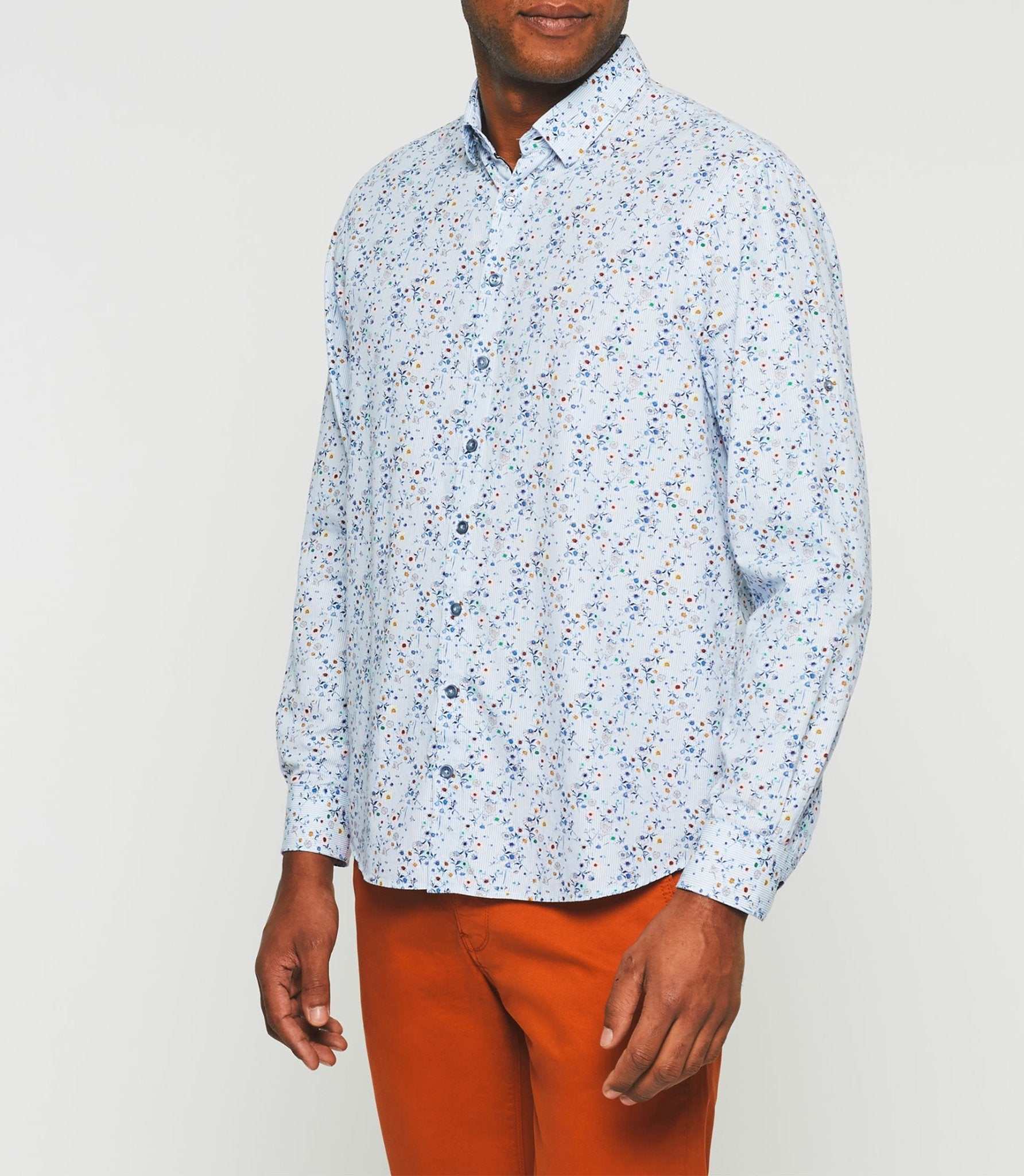 Chemise casual à imprimé bleu ciel "Kyrian" - Image 4