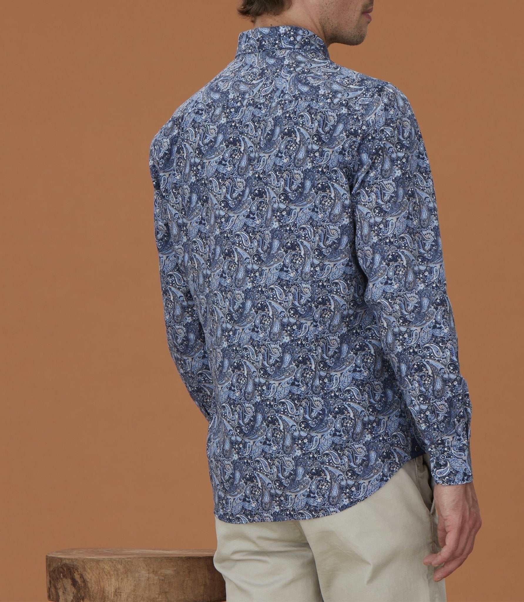Chemise casual à imprimé cachemire bleu ciel "Mateo" - Image 2