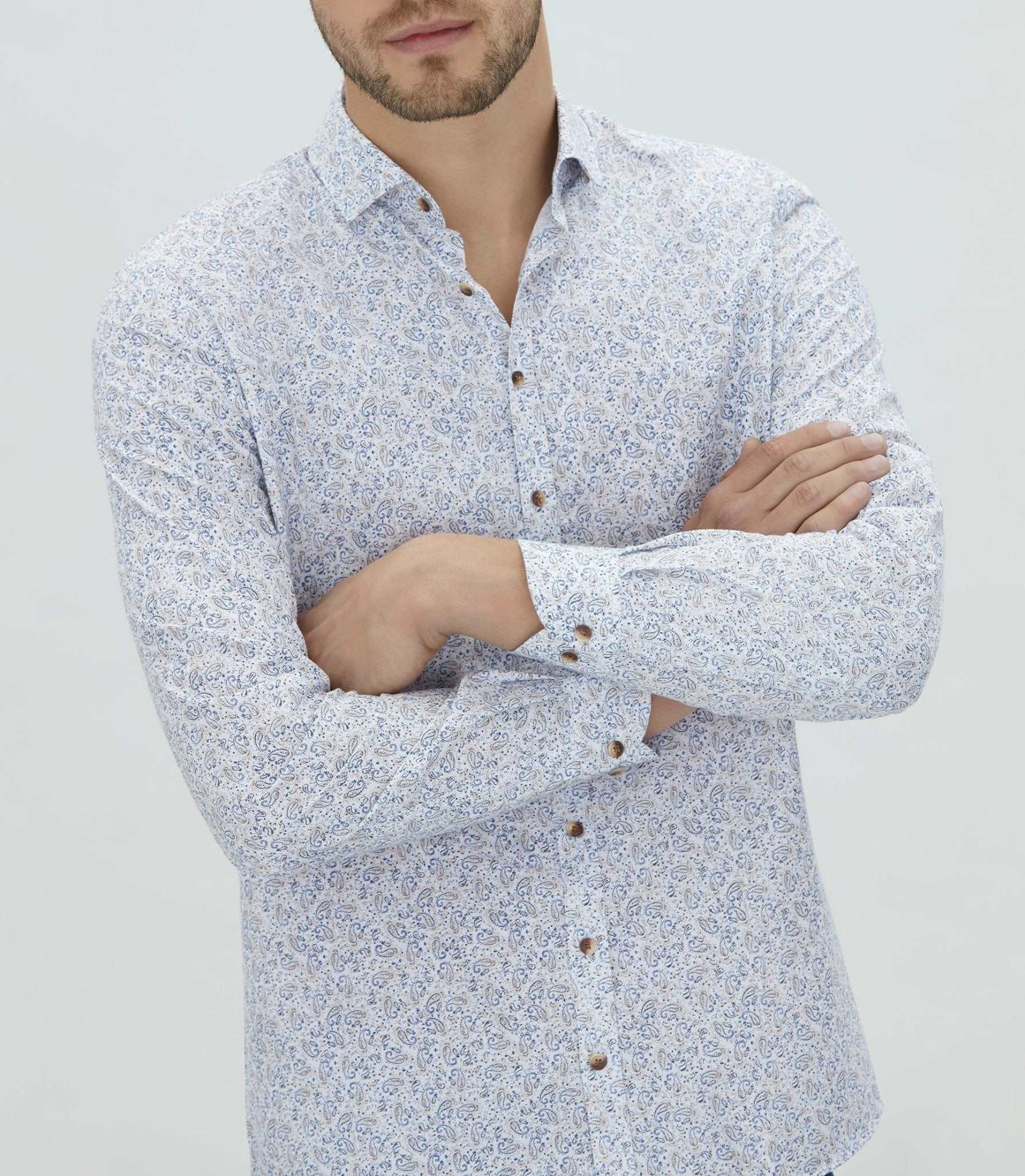 Chemise casual à imprimé bleu ciel "Mignon" - Image 2