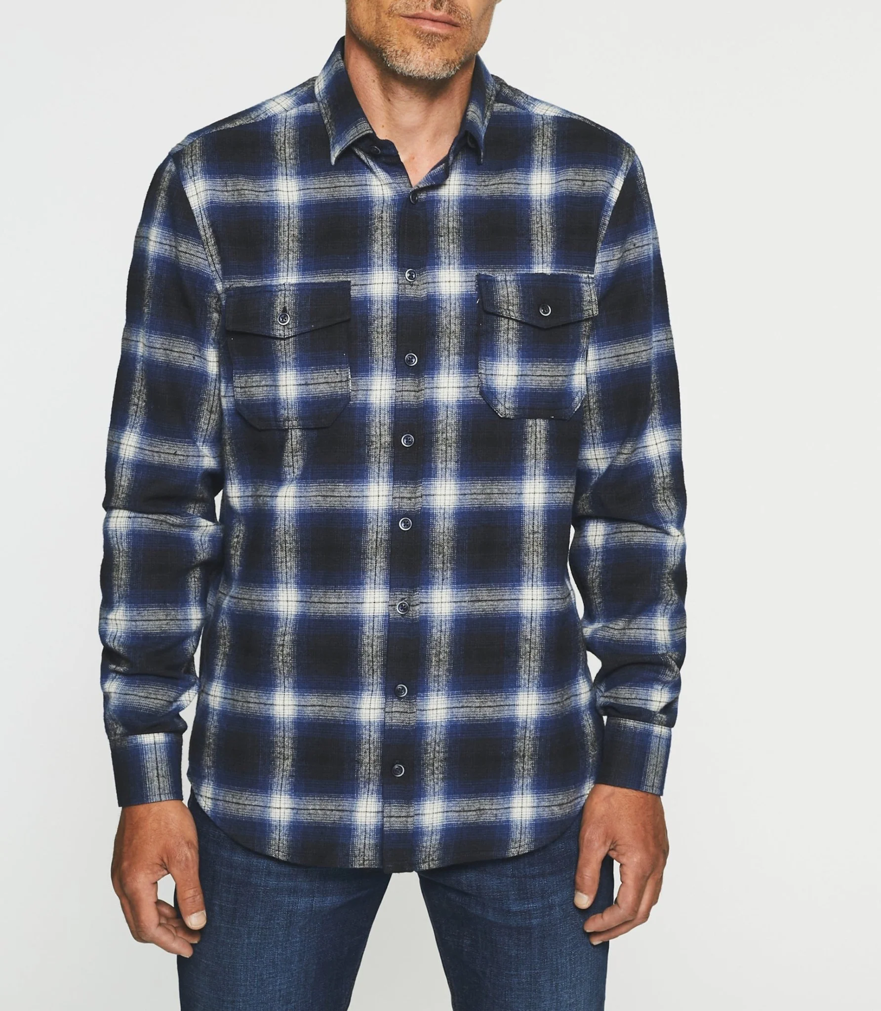 Chemise casual à carreaux bleu JEZY - Image 2