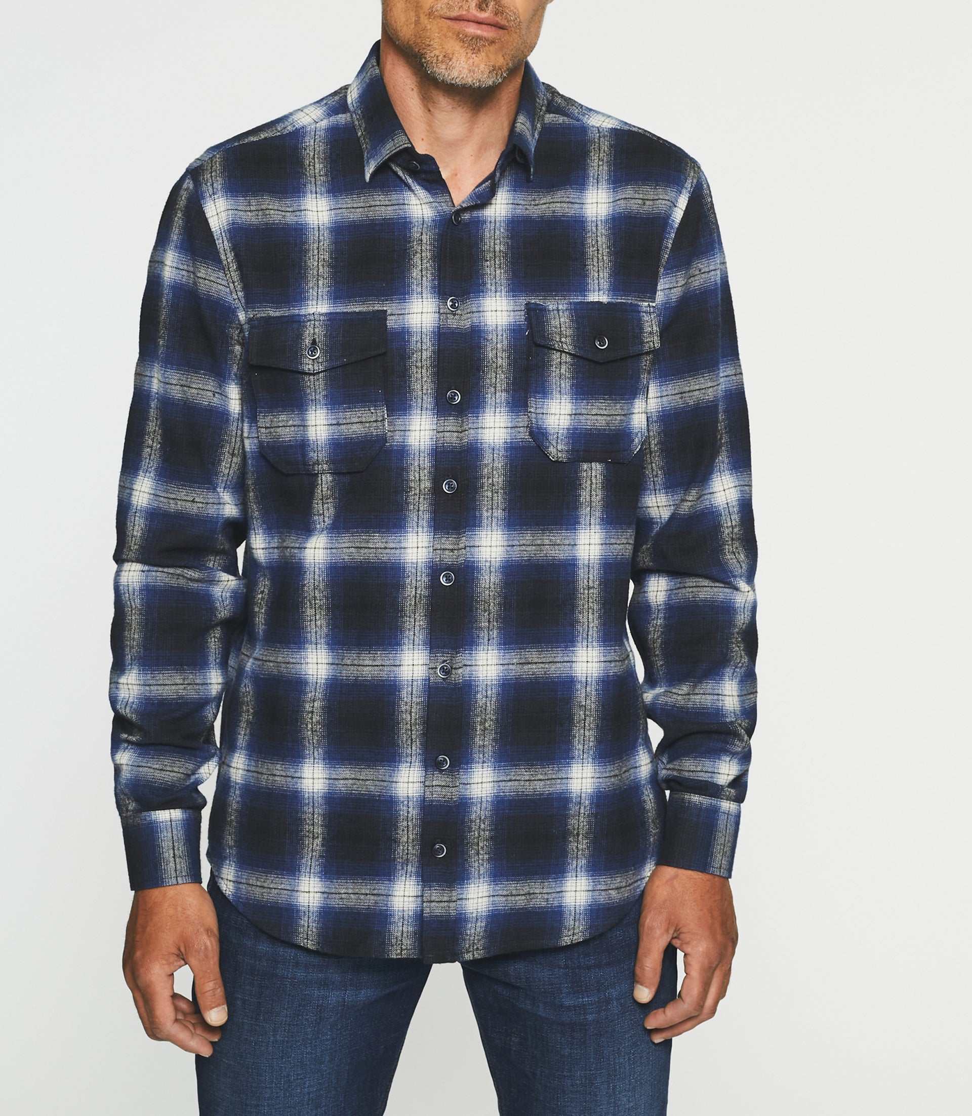 Chemise casual à carreaux bleu JEZY - Image 3