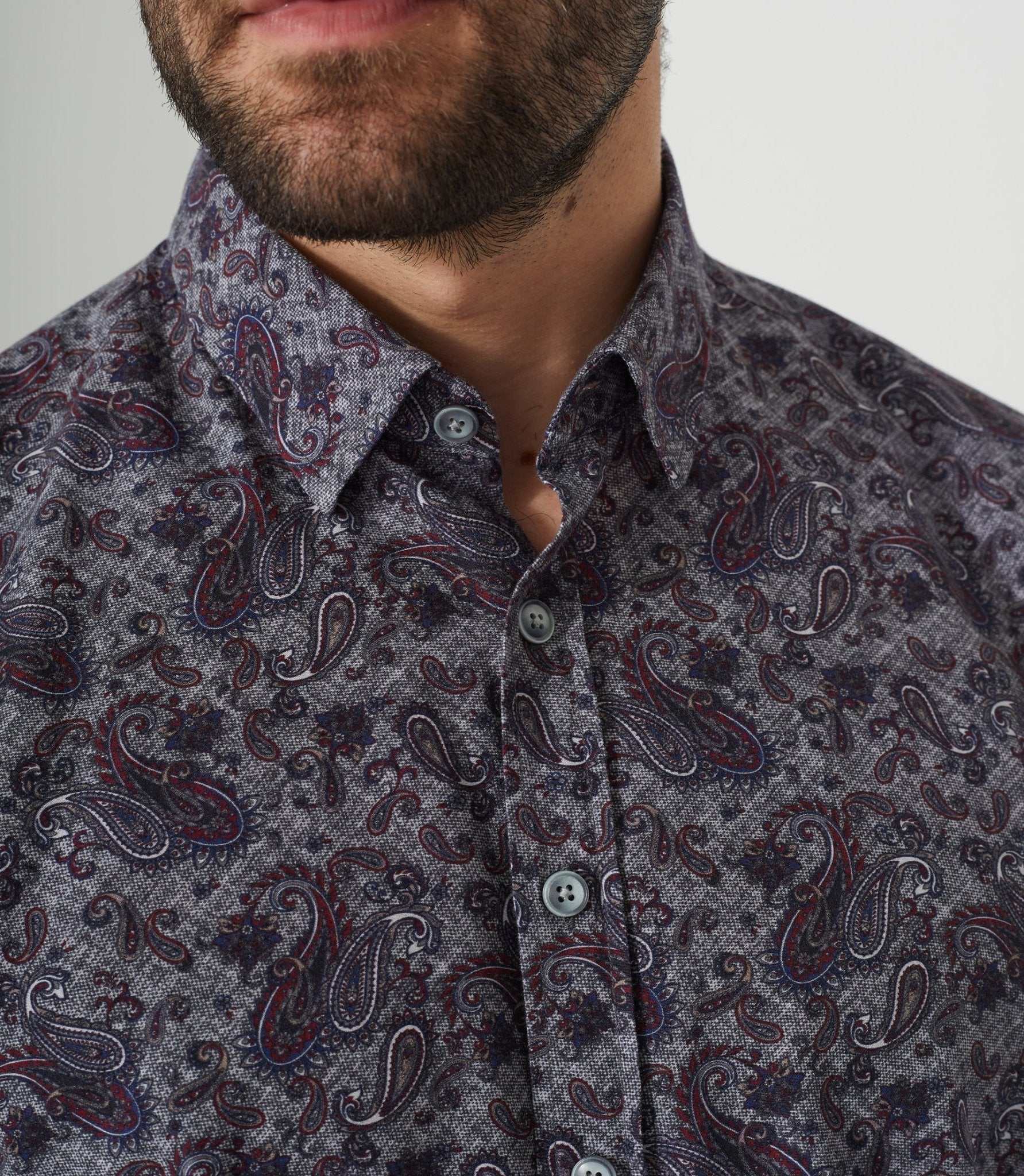 Chemise casual imprimée grise "Alan" - Image 3