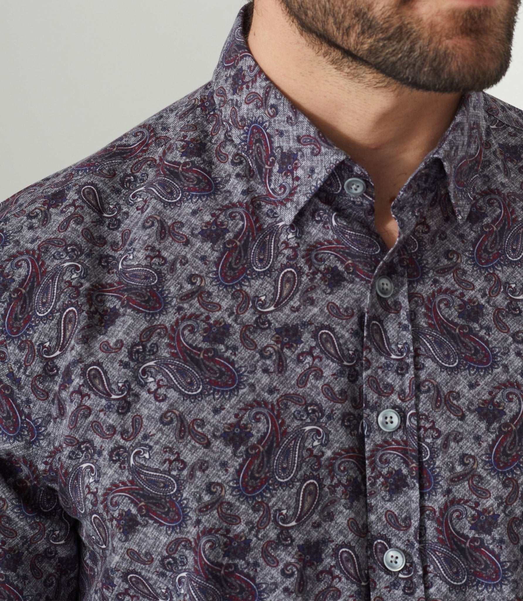 Chemise casual imprimée grise "Alan" - Image 5