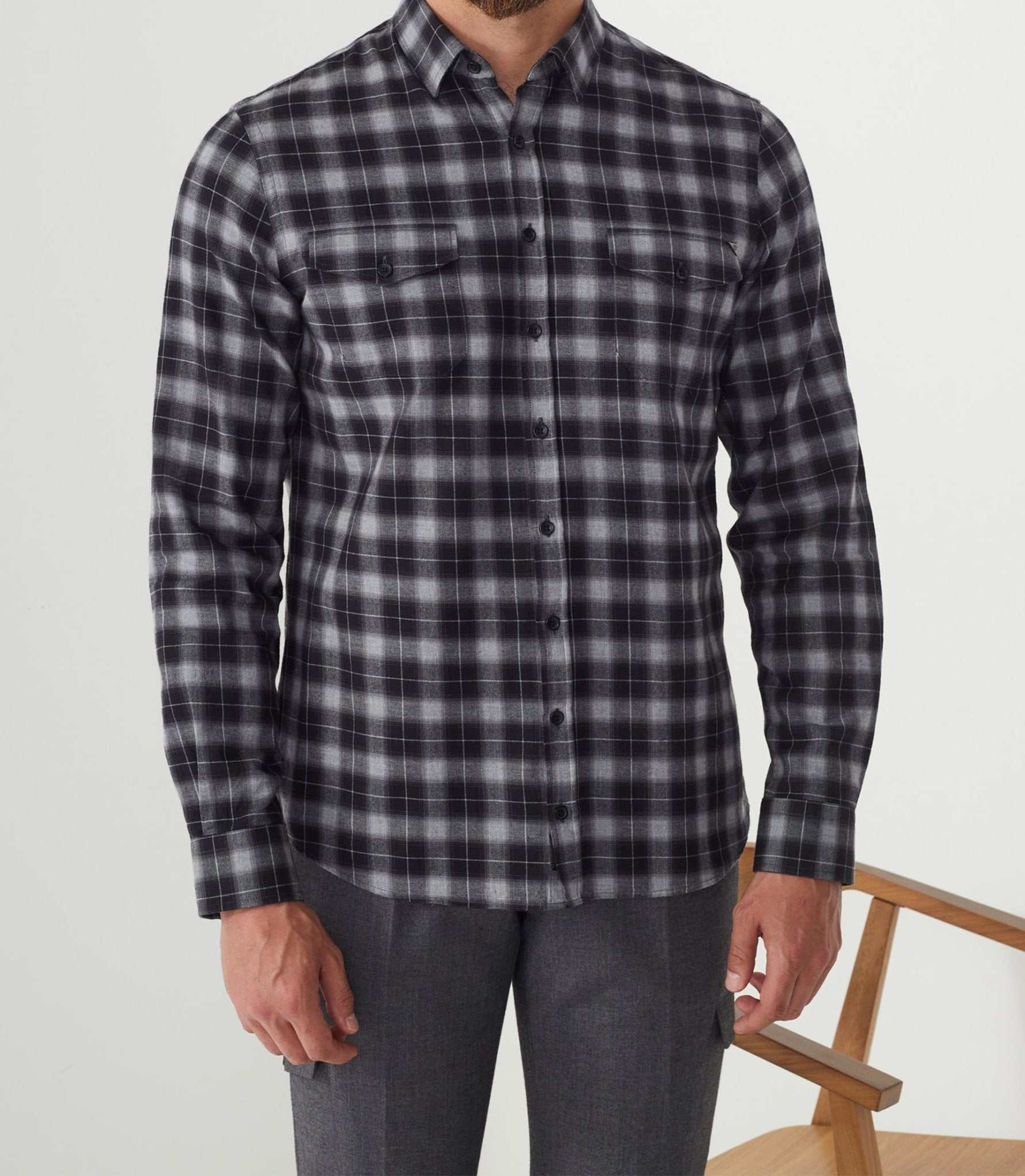 Chemise casual à carreaux gris "Archy" - Image 2