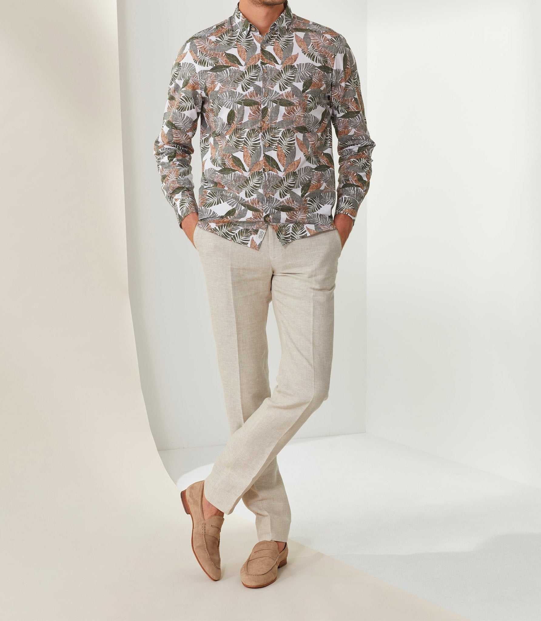 Chemise casual kaki "Teo" - Image 2