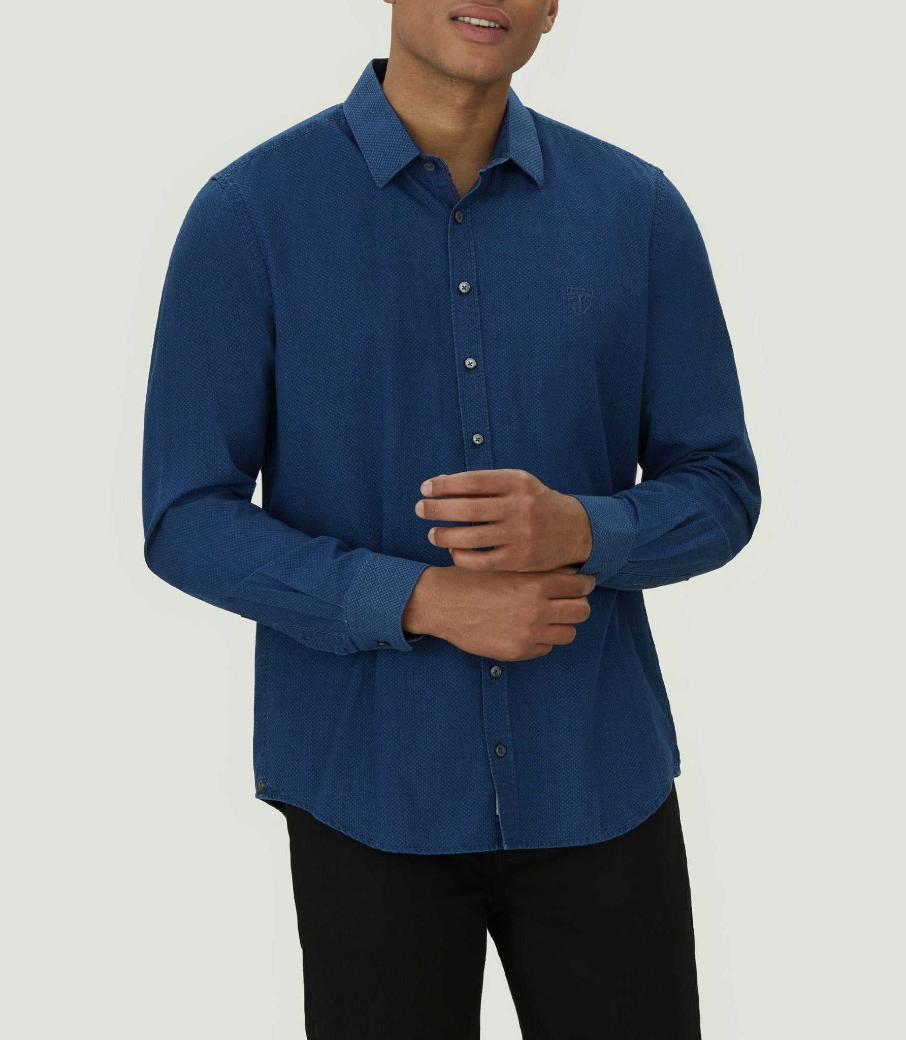 Chemise casual marine délavé "Mayda" - Image 4