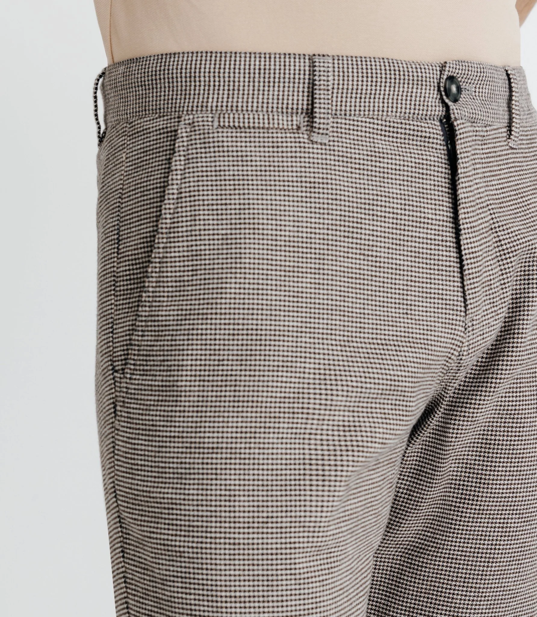 Pantalon pied de puce marron - Image 2