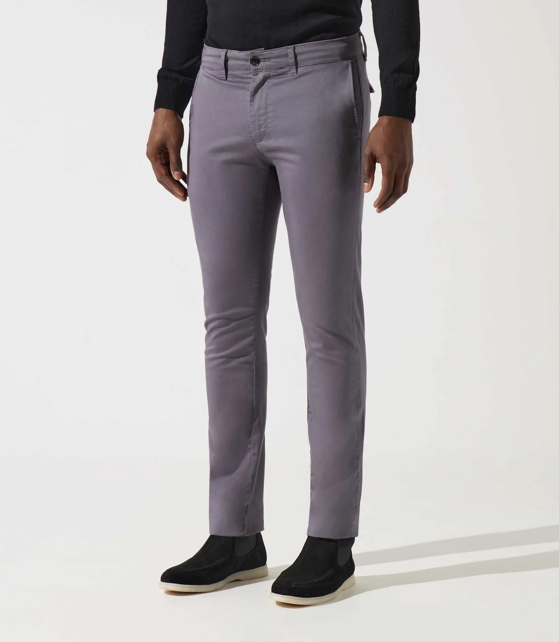 Pantalon chino satin anthracite VANAMA