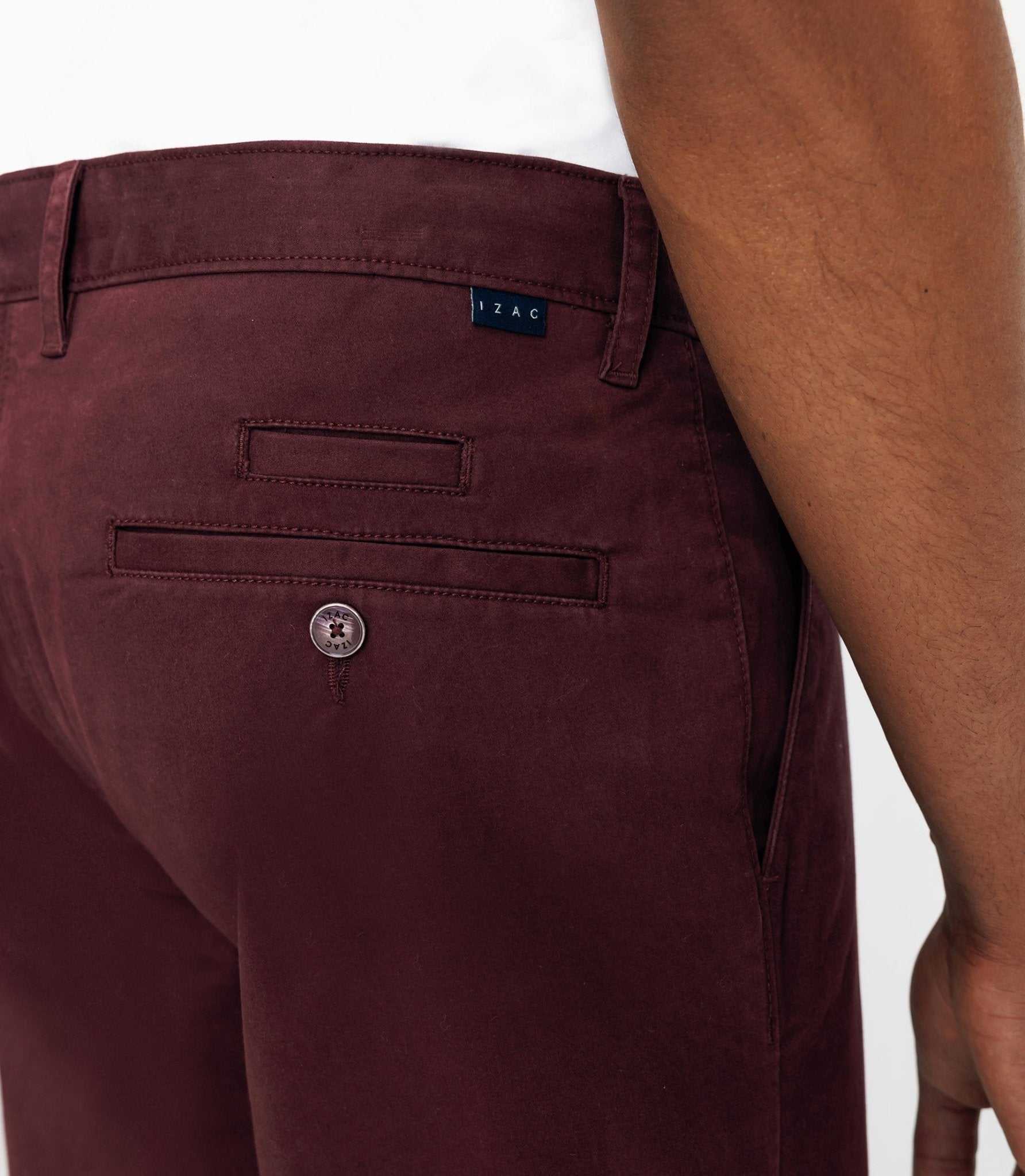 Pantalon chino satin bordeaux - Image 3