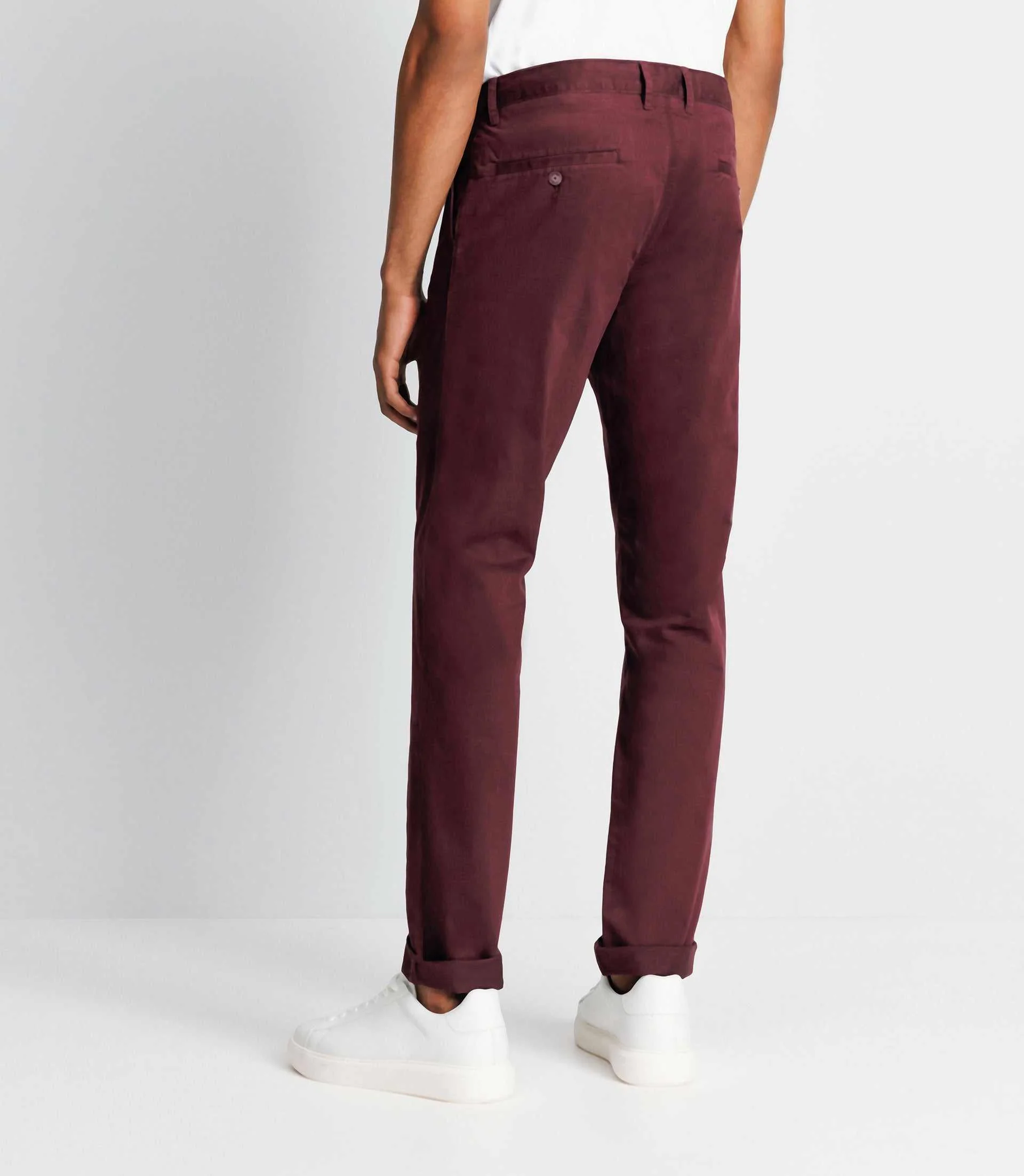 Pantalon chino satin bordeaux - Image 4