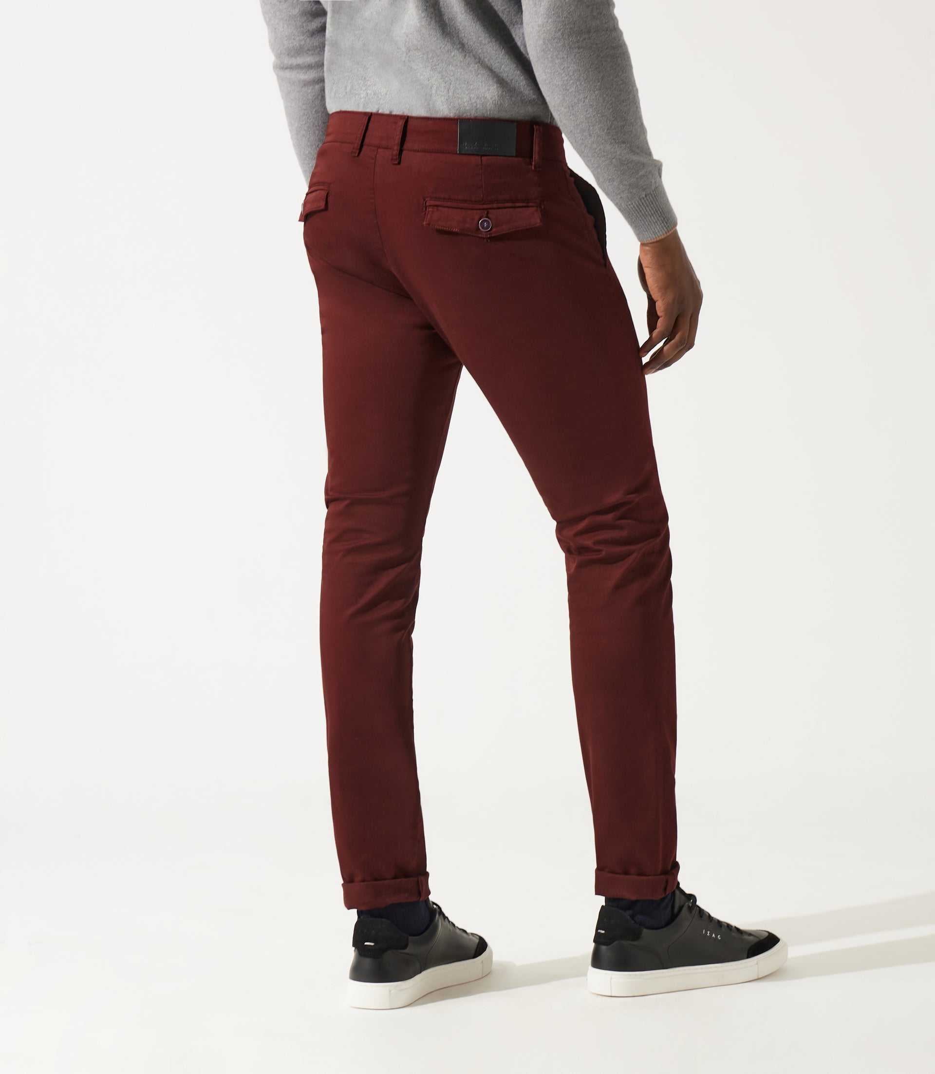 Pantalon chino satin bordeaux VANAMABT - Image 2