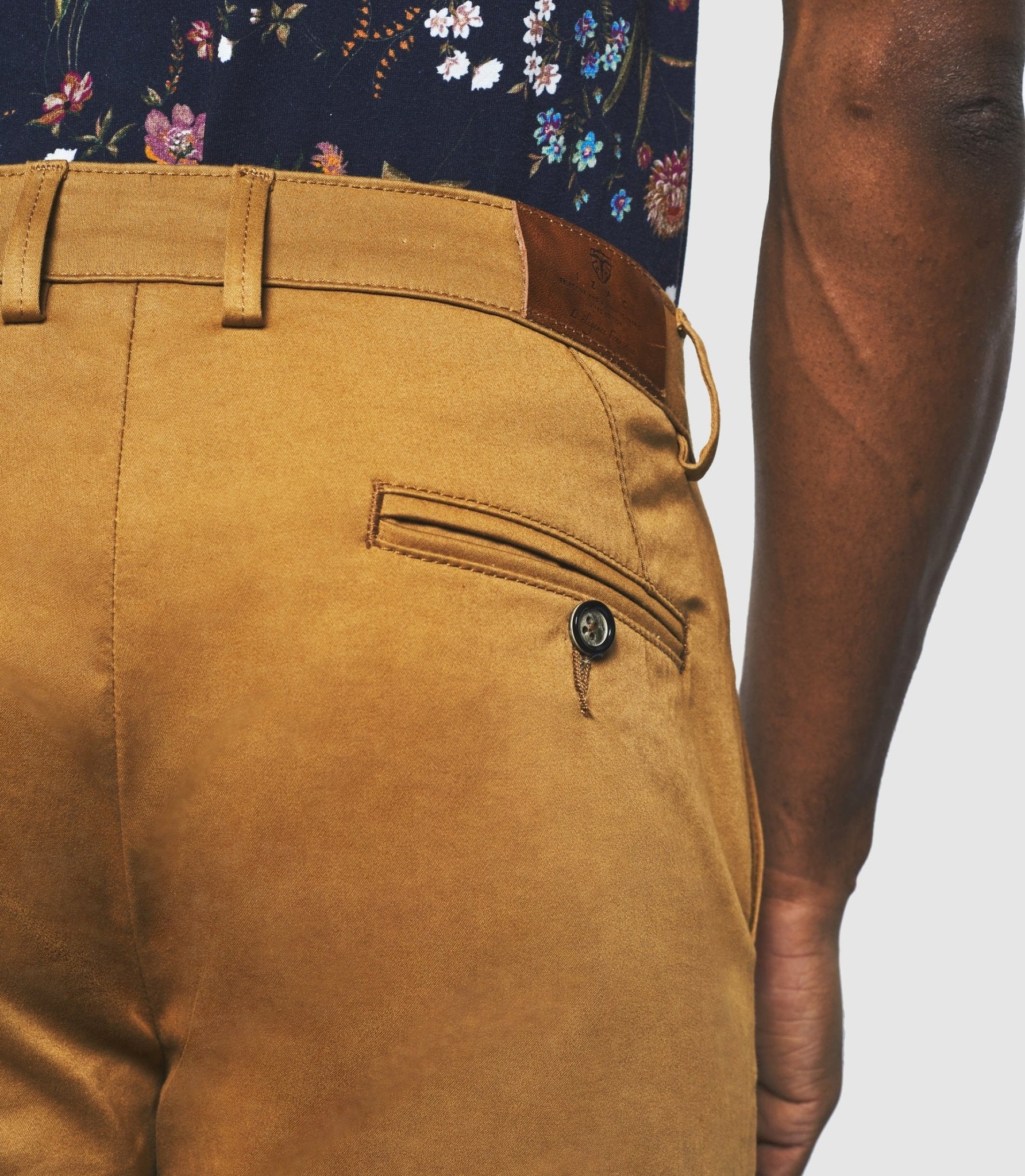 Pantalon chino slim camel "Panama" - Image 3