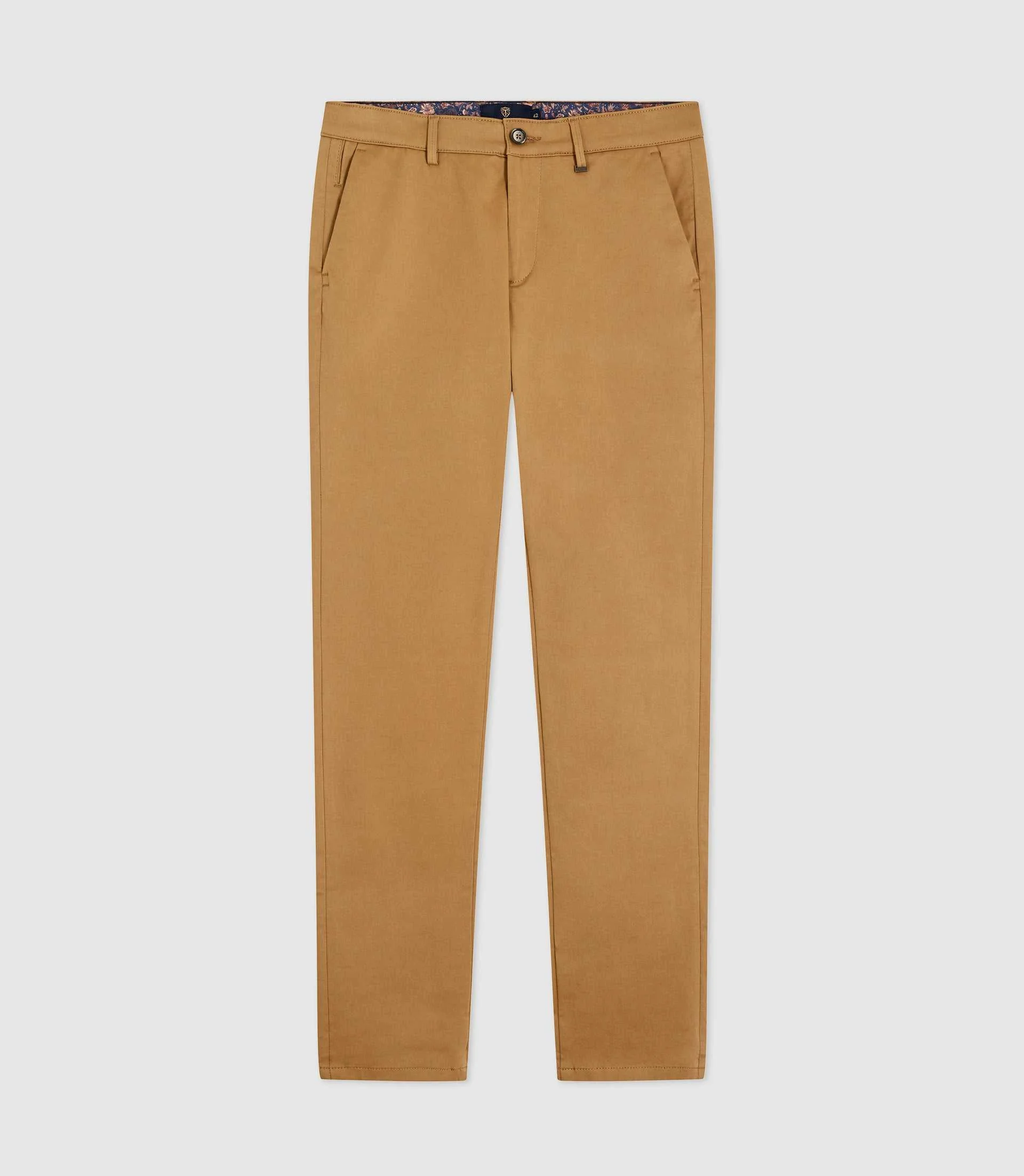 Pantalon chino satin CAMEL