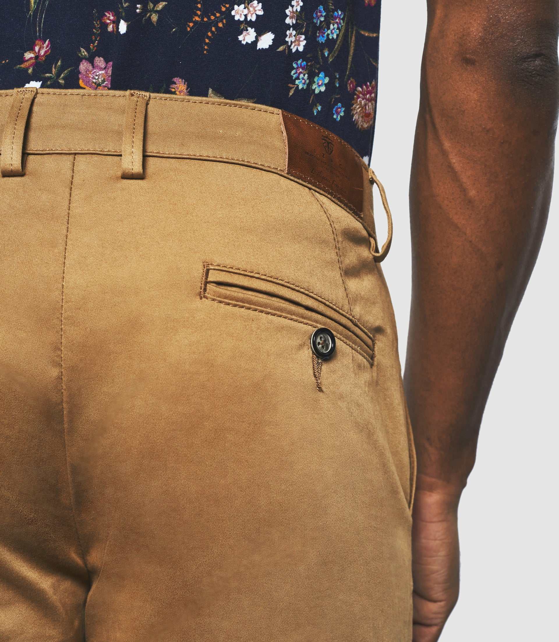 Pantalon chino satin CAMEL - Image 5