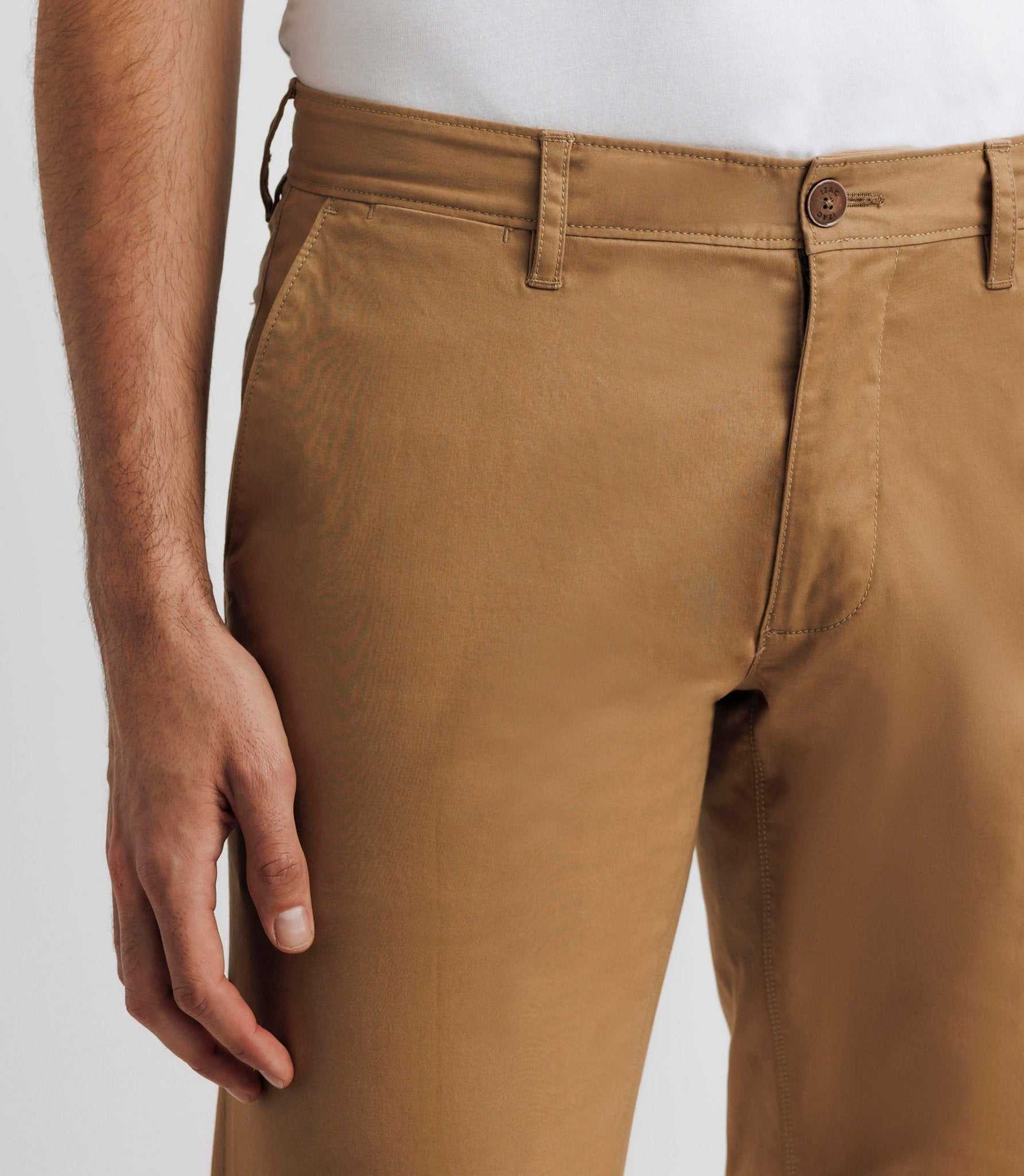 Pantalon chino satin camel - Image 4