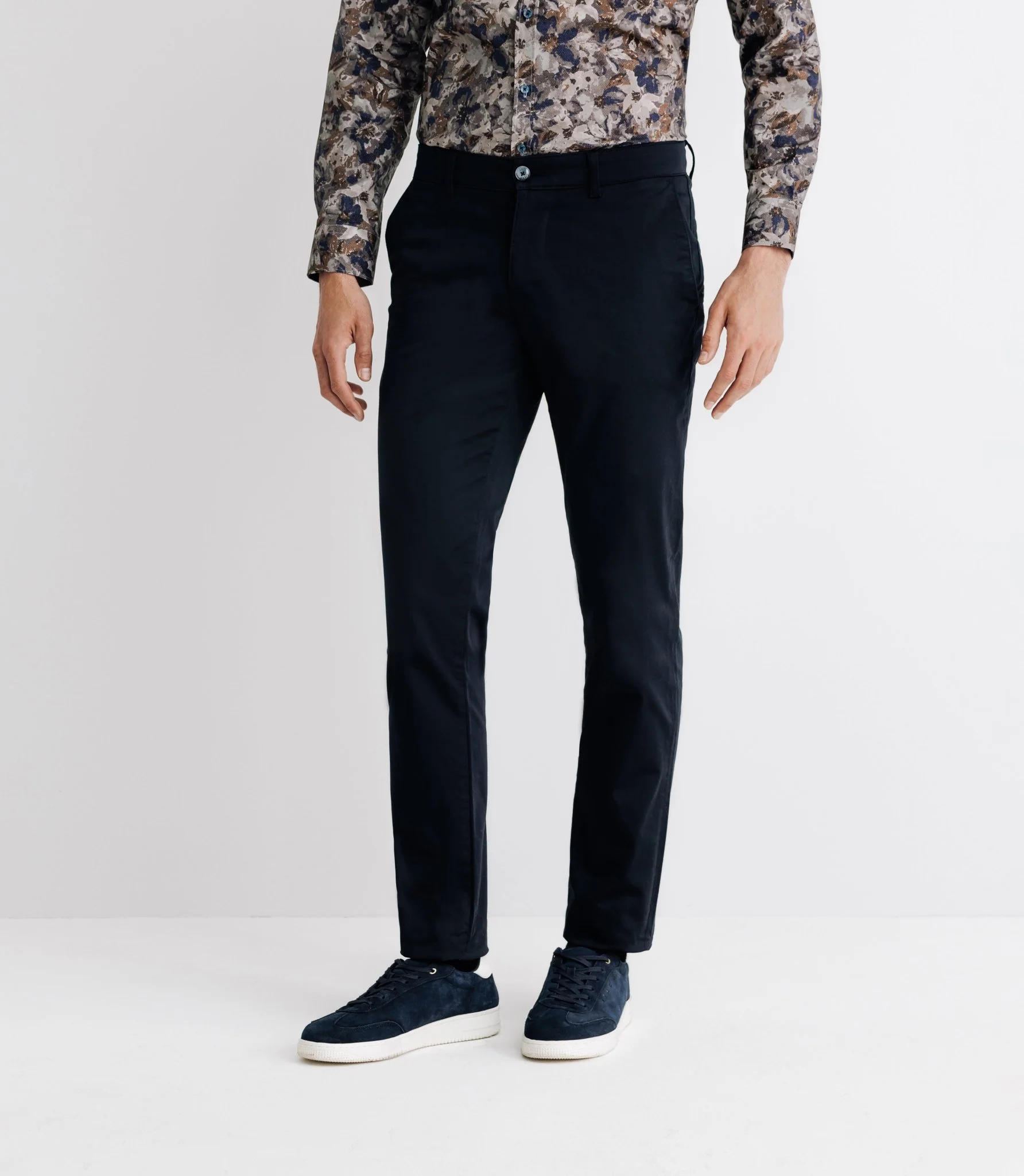 Pantalon chino satin marine
