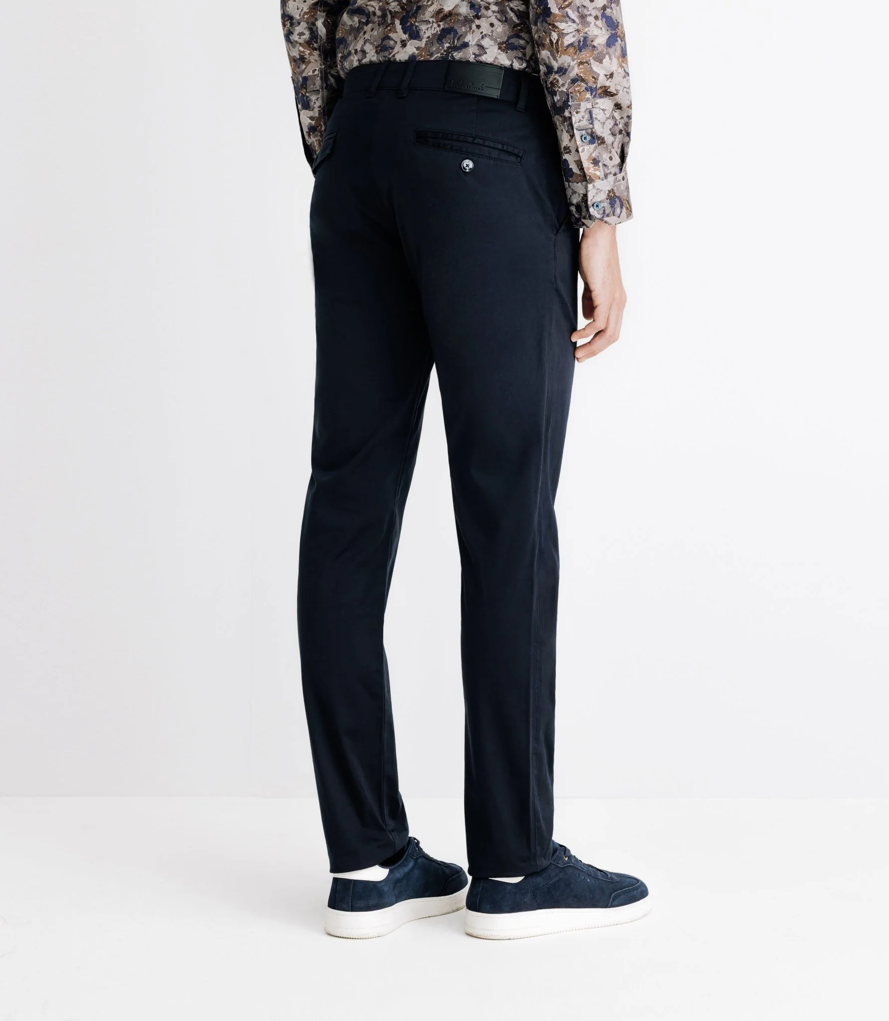 Pantalon chino satin marine - Image 2