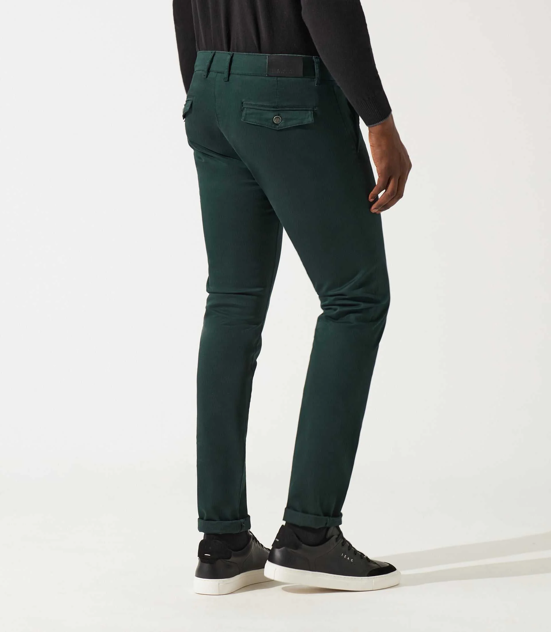 Pantalon chino satin vert VANAMA