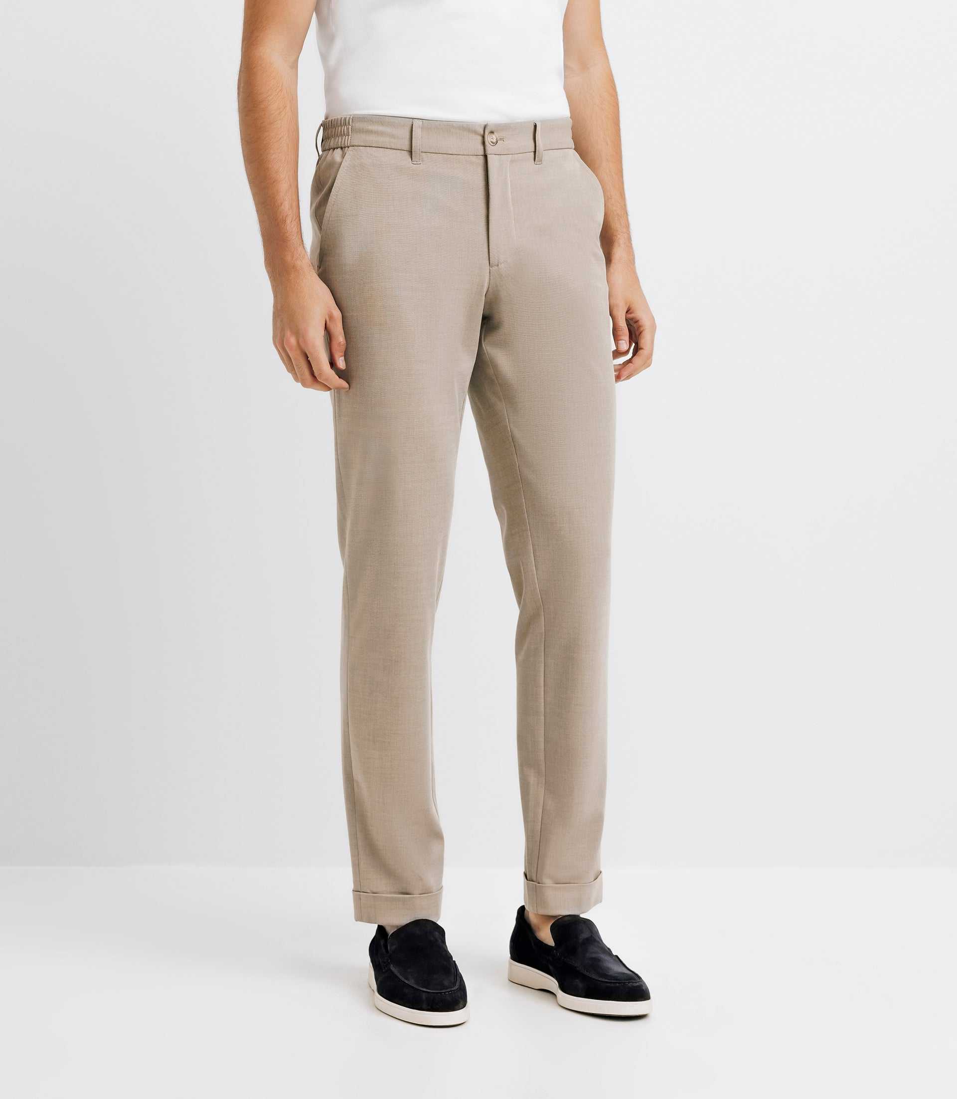 Pantalon chino taille élastique beige - Image 3