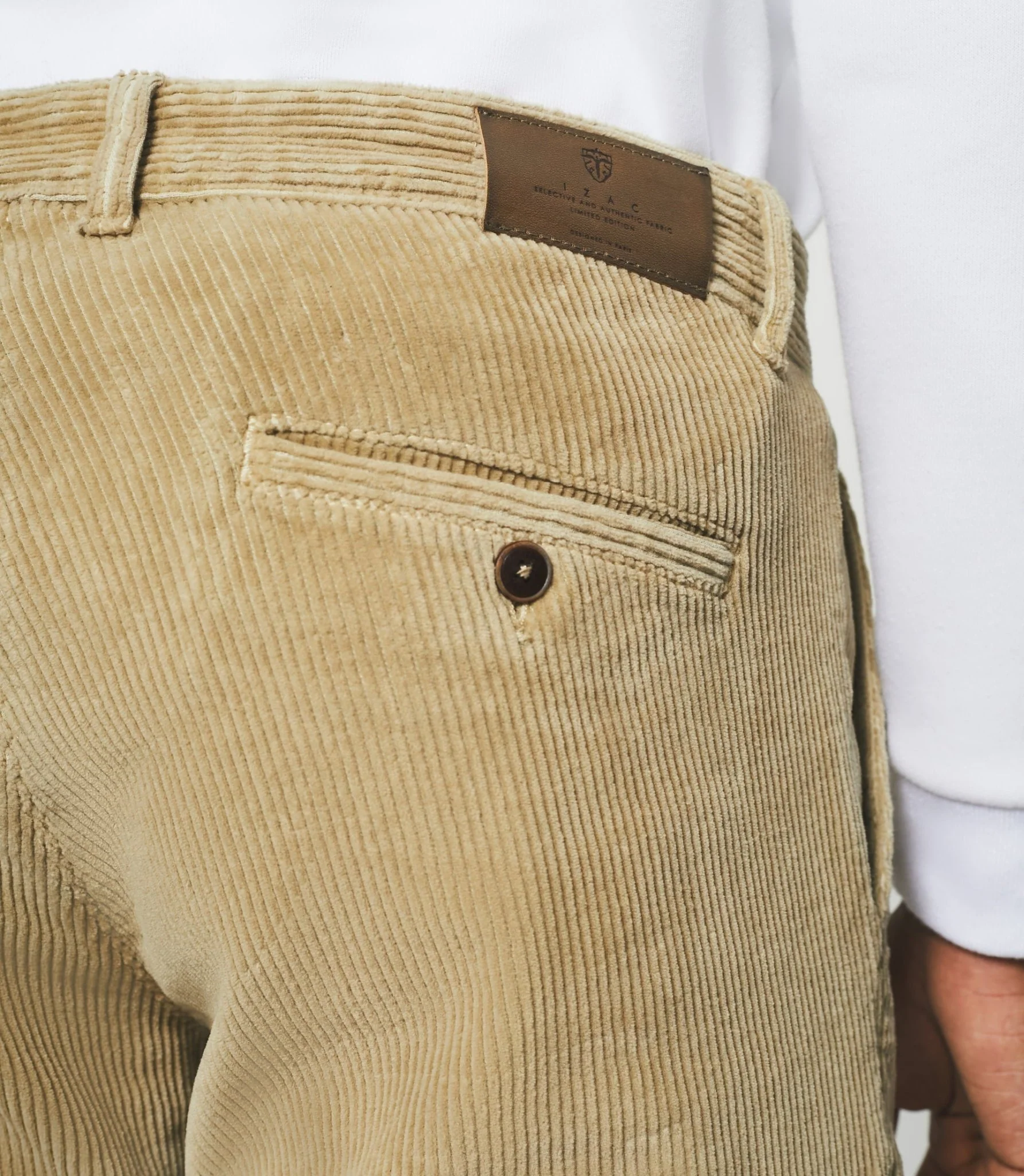 Pantalon chino effet velours beige VELOUTE - Image 4