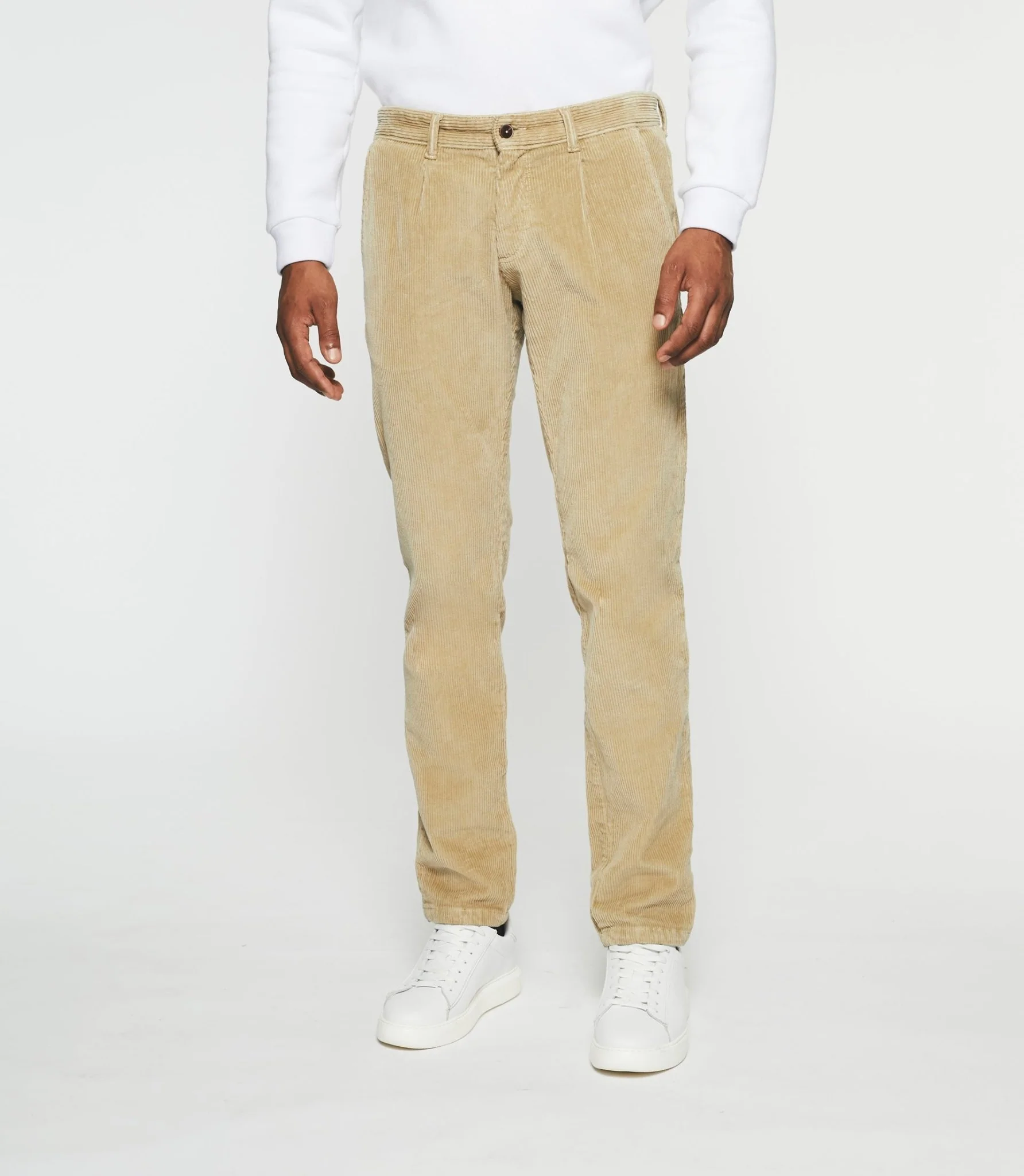Pantalon chino effet velours beige VELOUTE - Image 5