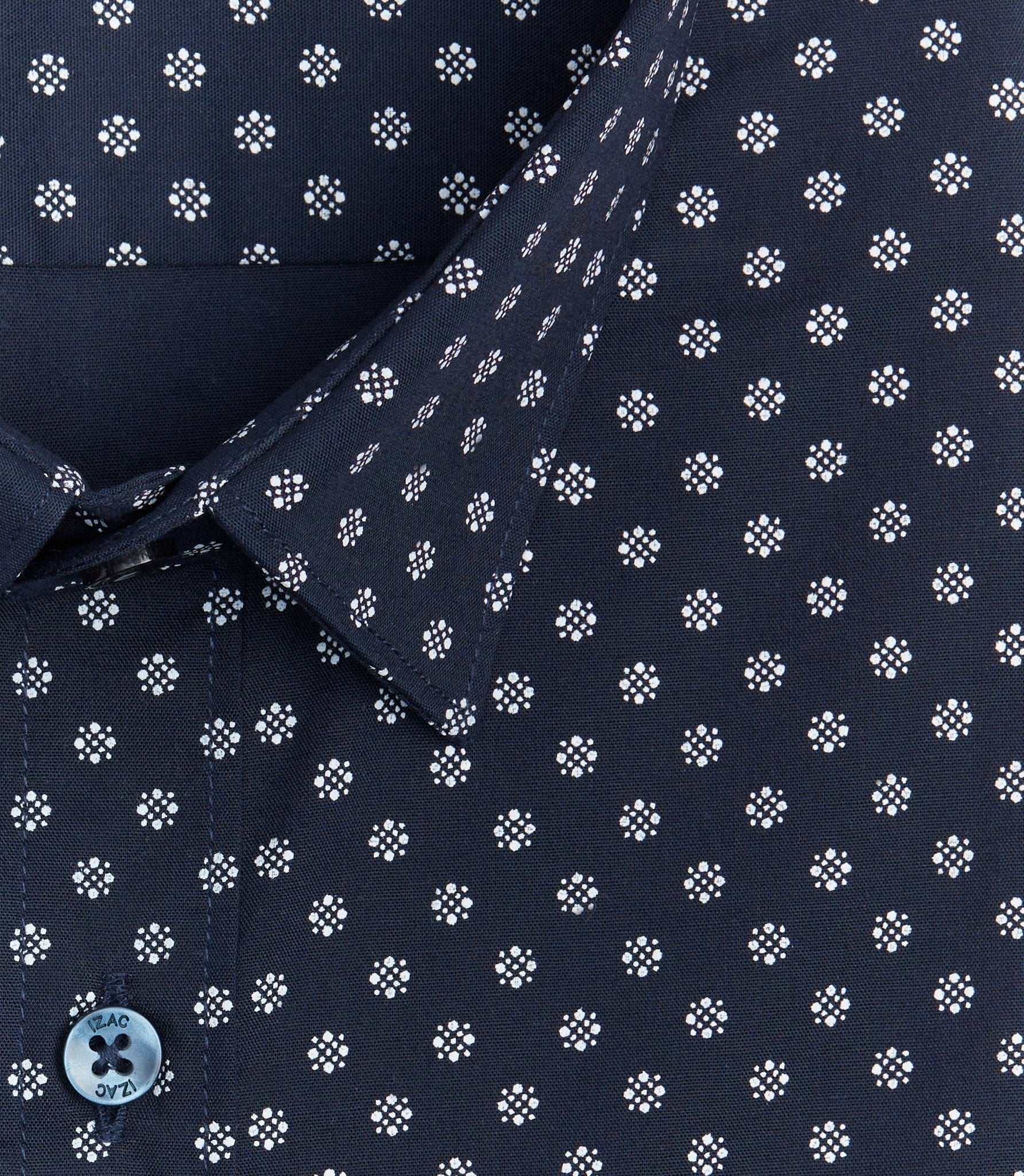 Chemise à micro motifs marine "Serge" - Image 2