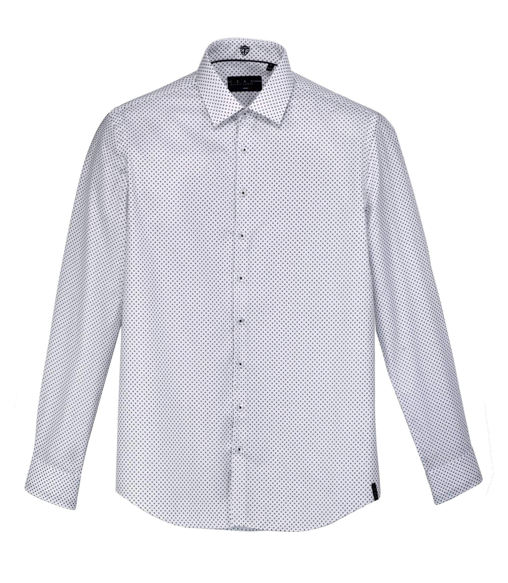 Chemise micro motifs blanc "Samuel"