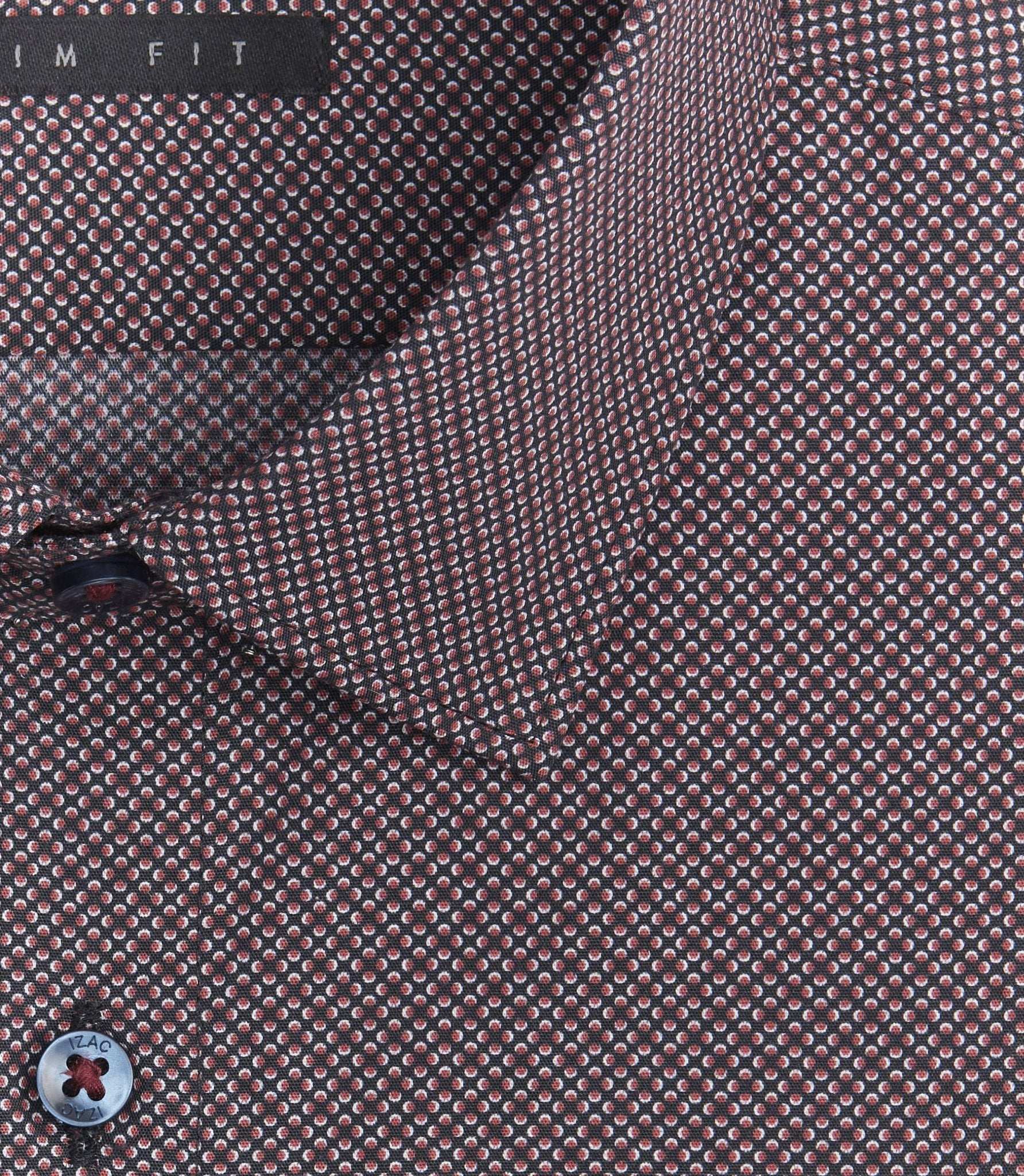Chemise micro motifs bordeaux "Samba" - Image 2