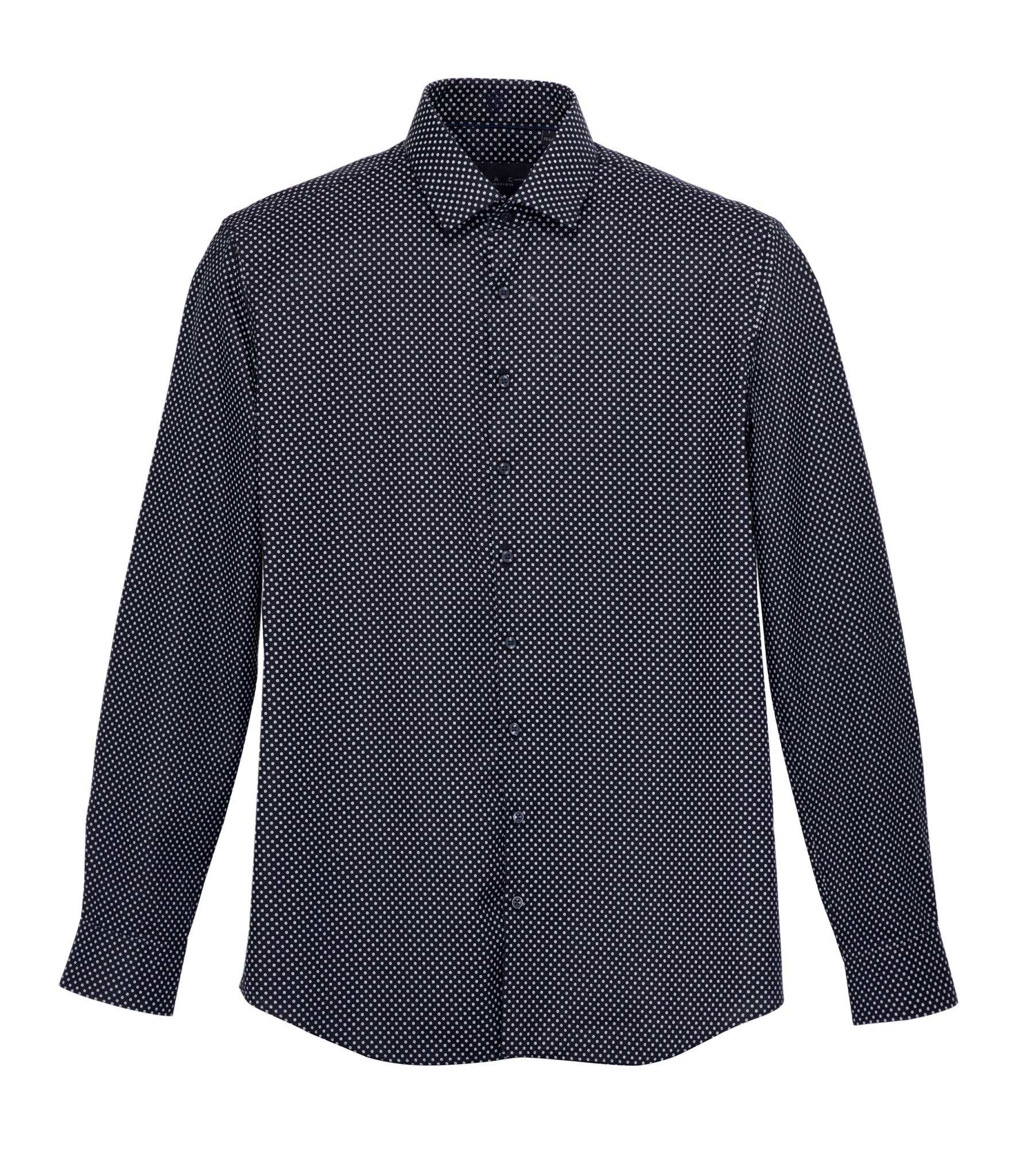 Chemise micro motifs noir "Samuel"