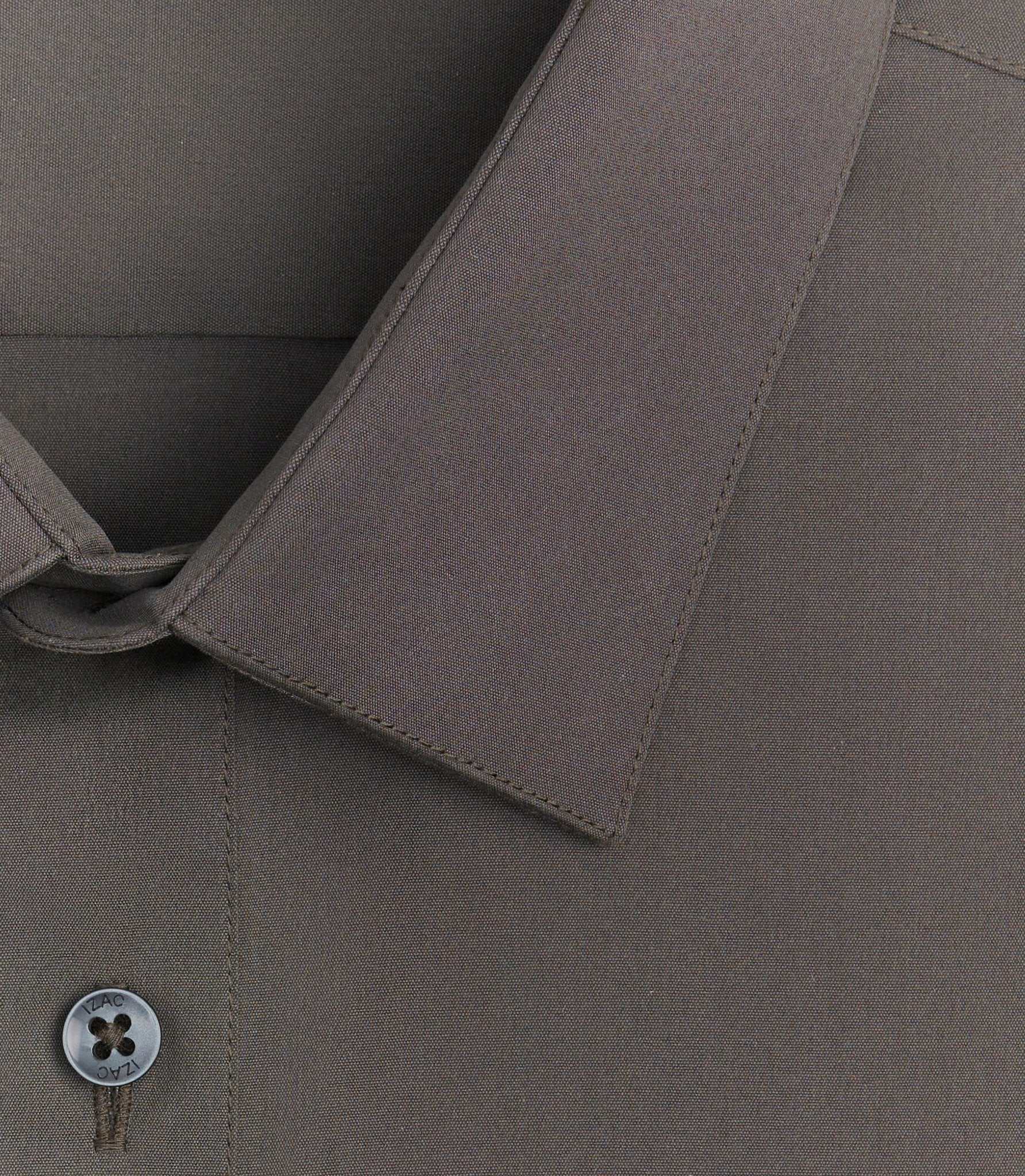 Chemise coton stretch slim kaki-foncé "Malte" - Image 2