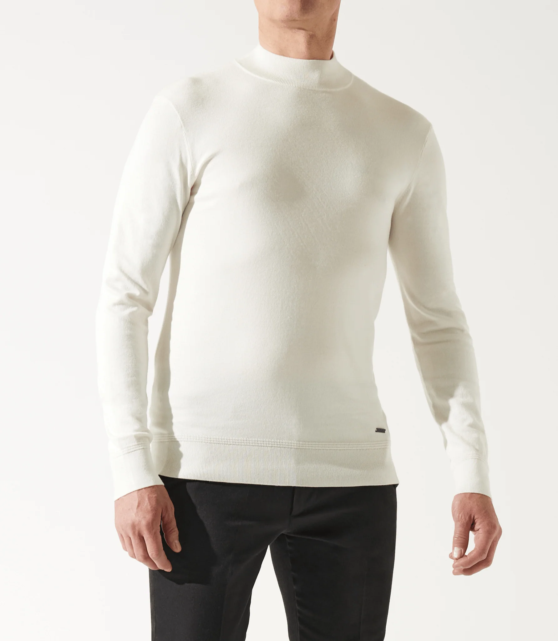 Pull col rond rayé écru - Image 2