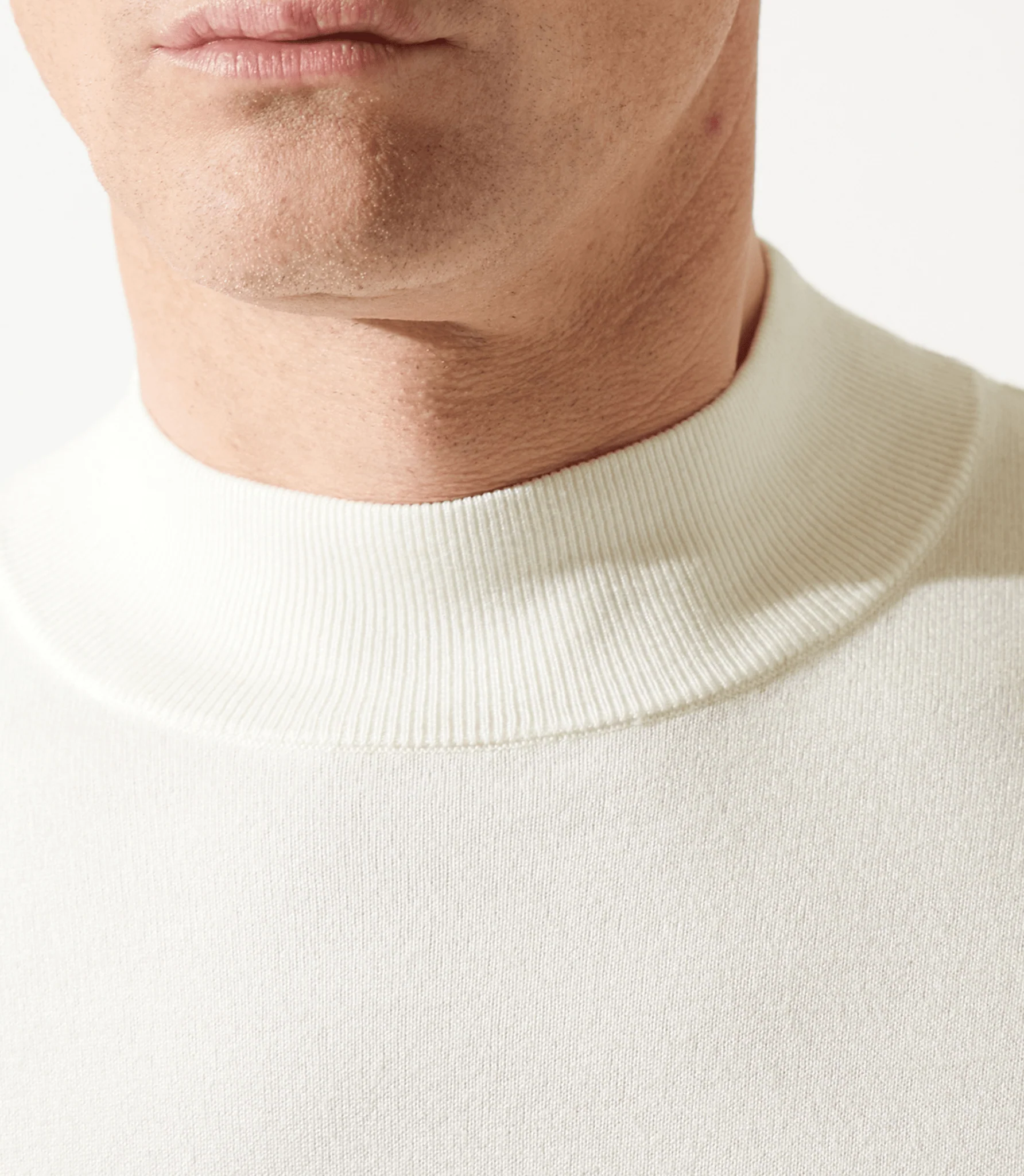 Pull col rond rayé écru - Image 3