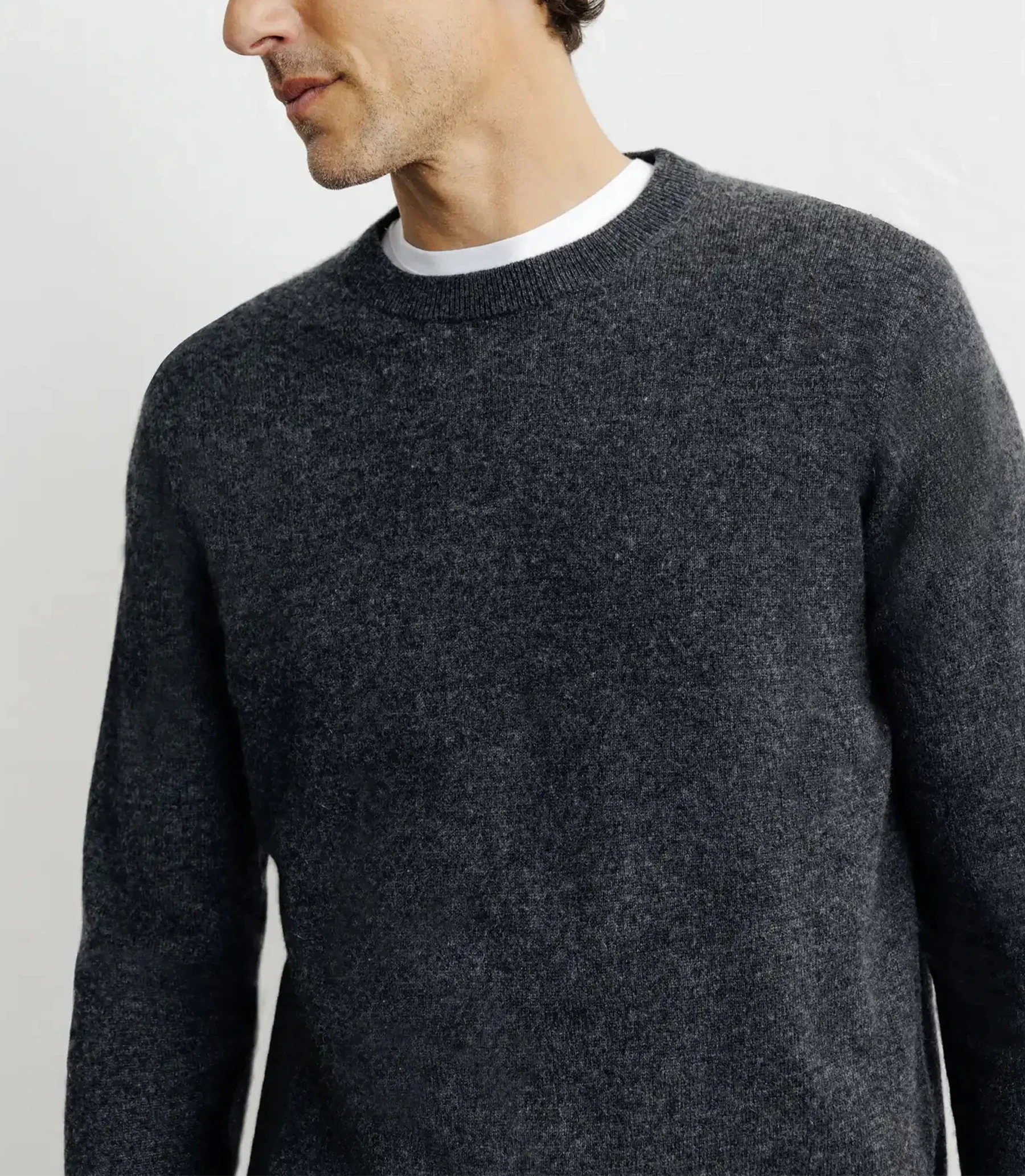 Pull col rond 100% cachemire anthracite - Image 3
