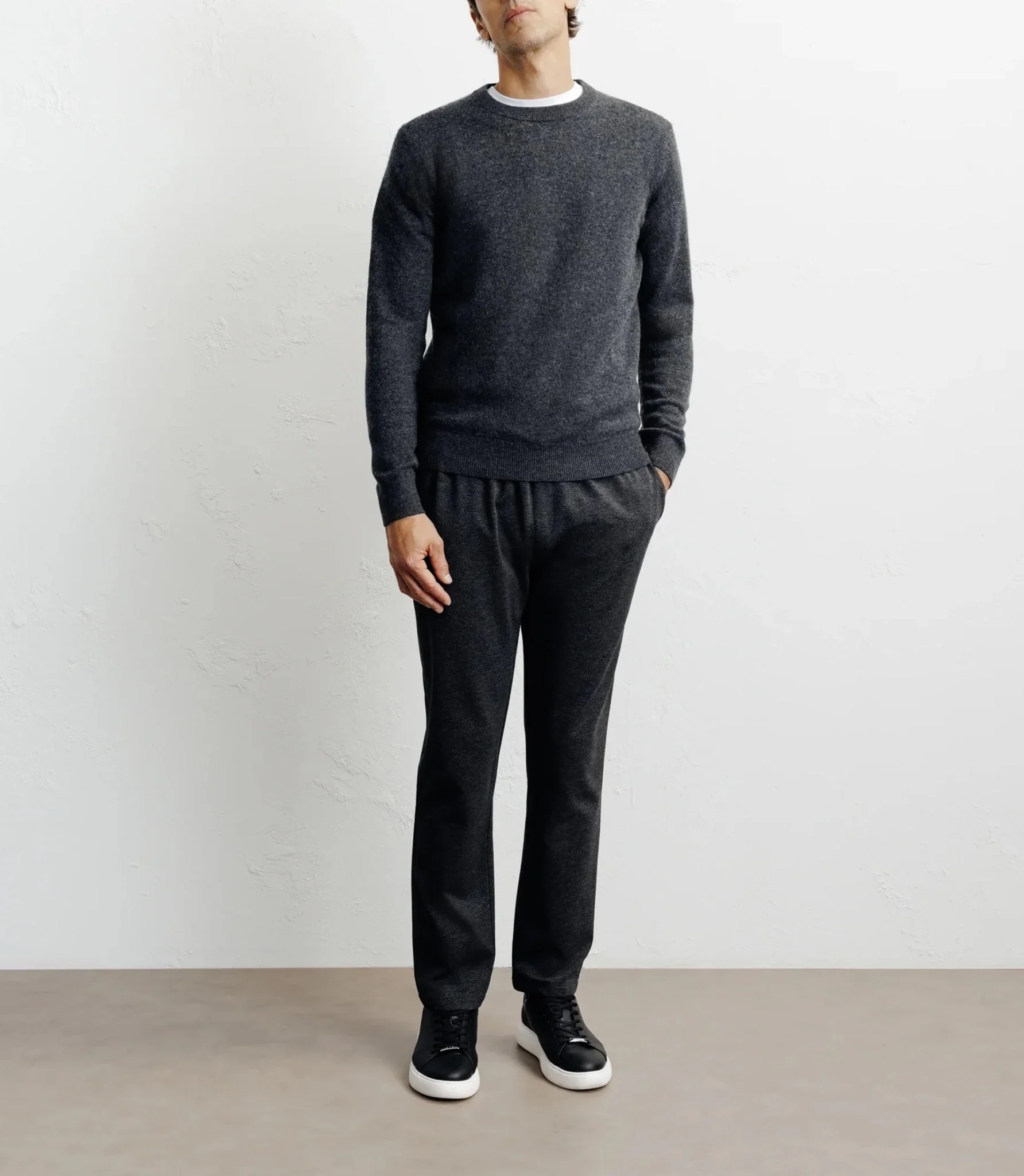 Pull col rond 100% cachemire anthracite - Image 4