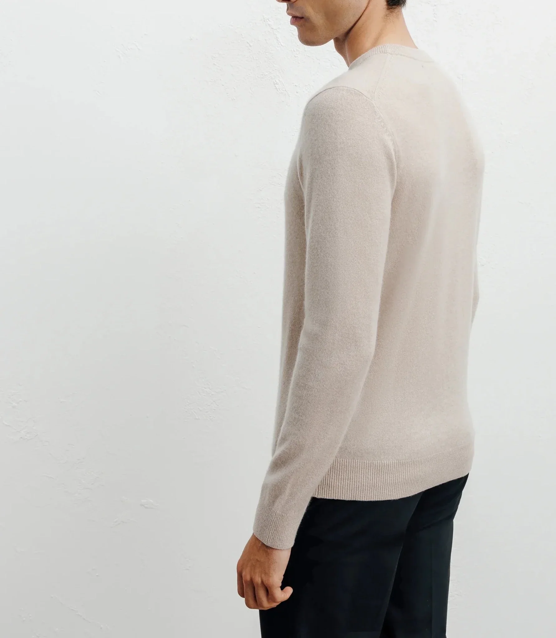 Pull col rond 100% cachemire beige - Image 4