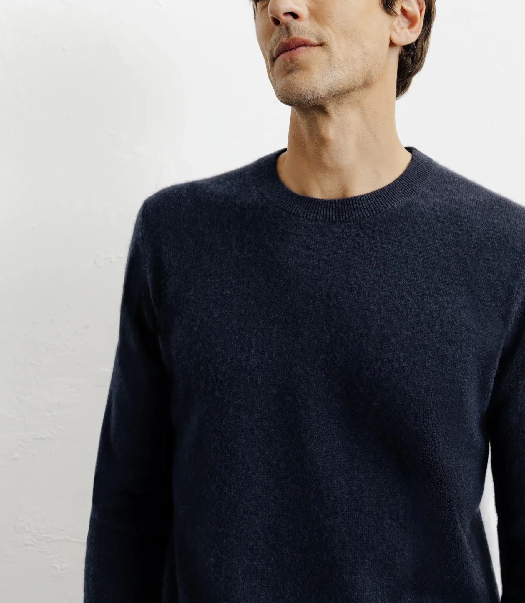 Pull col rond 100% cachemire marine - Image 3