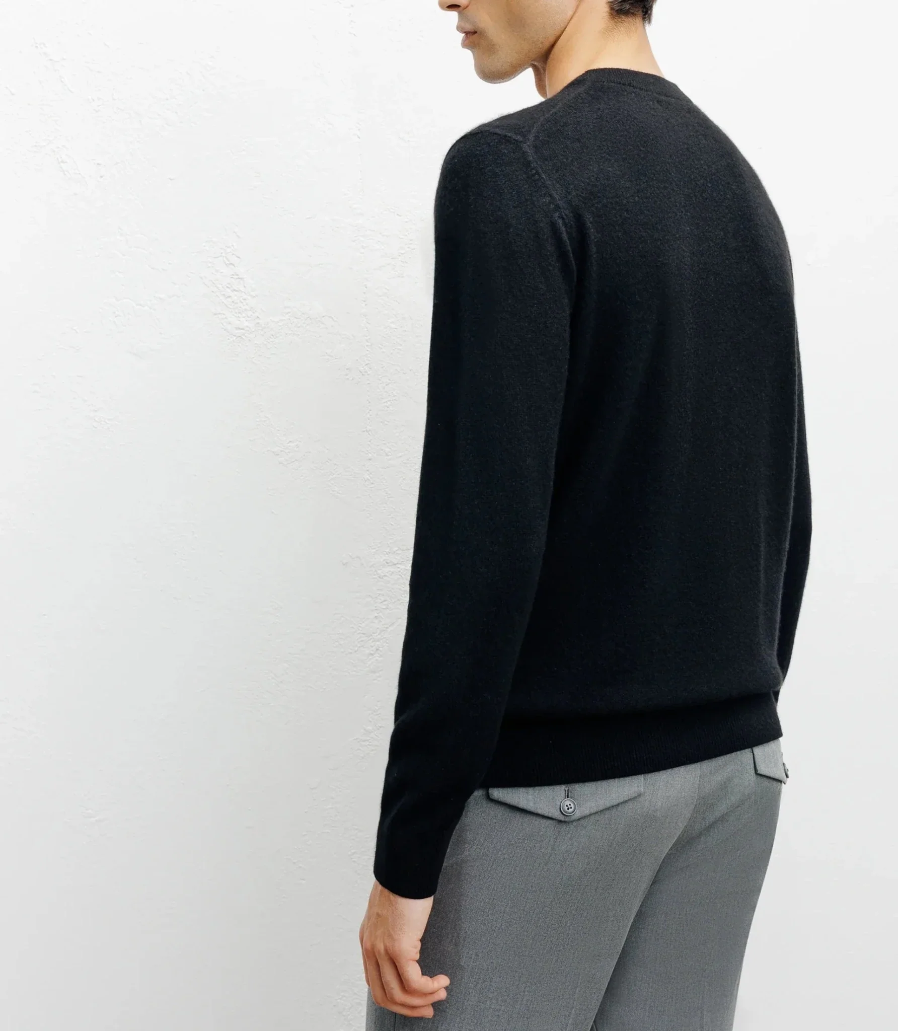 Pull col rond 100% cachemire noir - Image 3