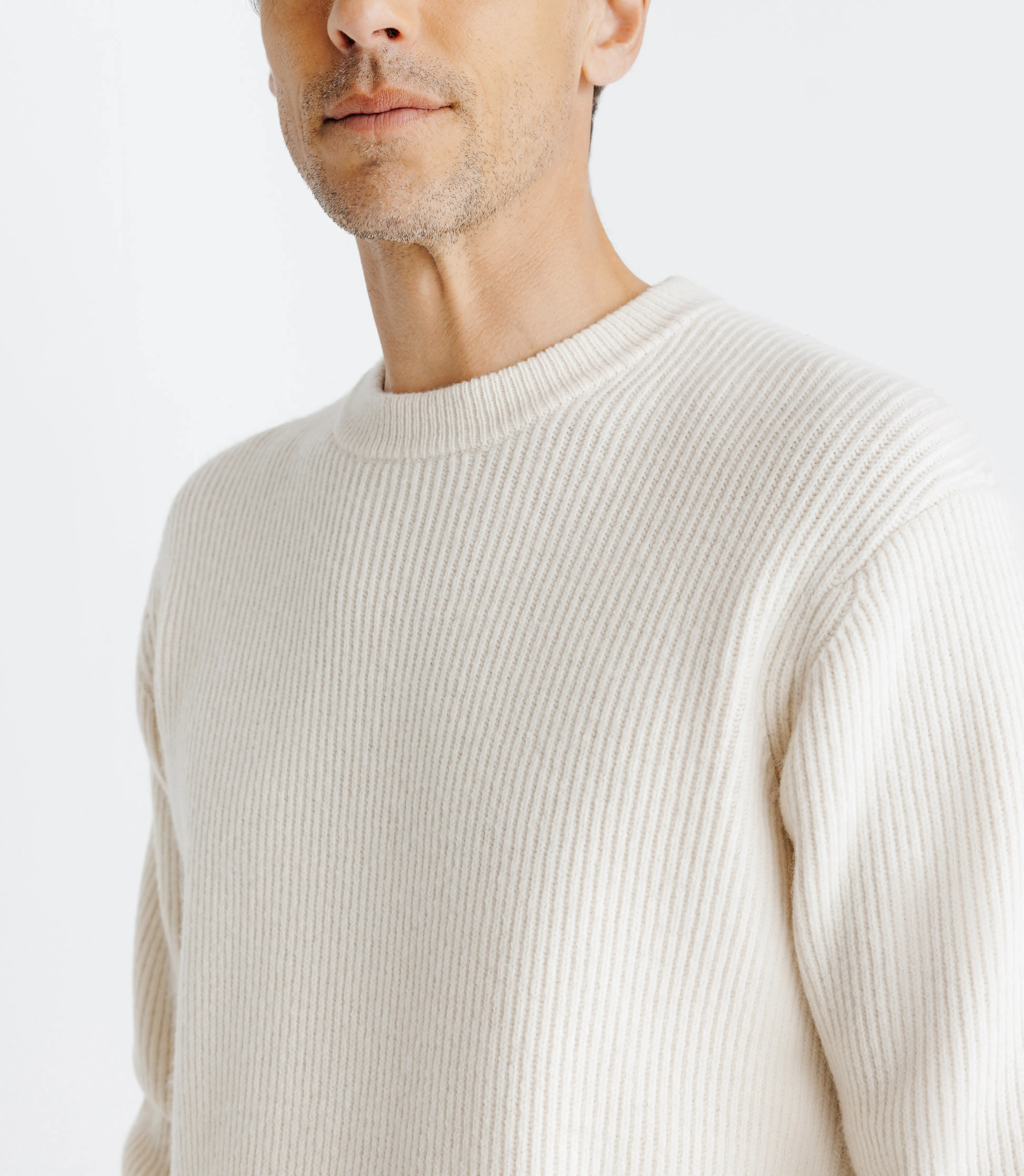 Pull col rond écru - Image 3