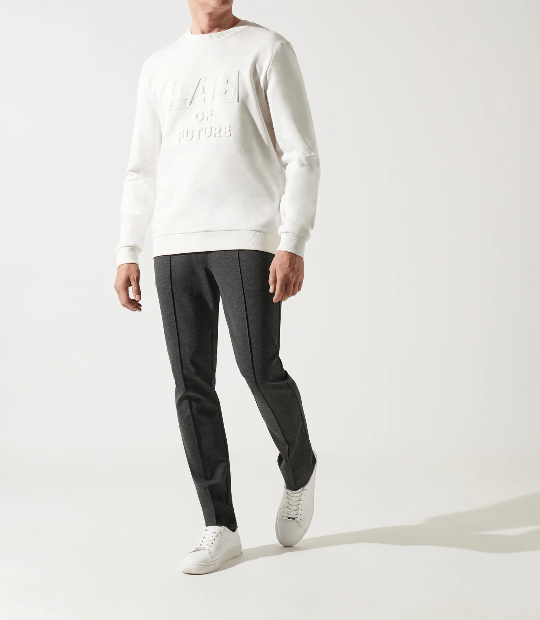 Sweat col rond fantaisie blanc