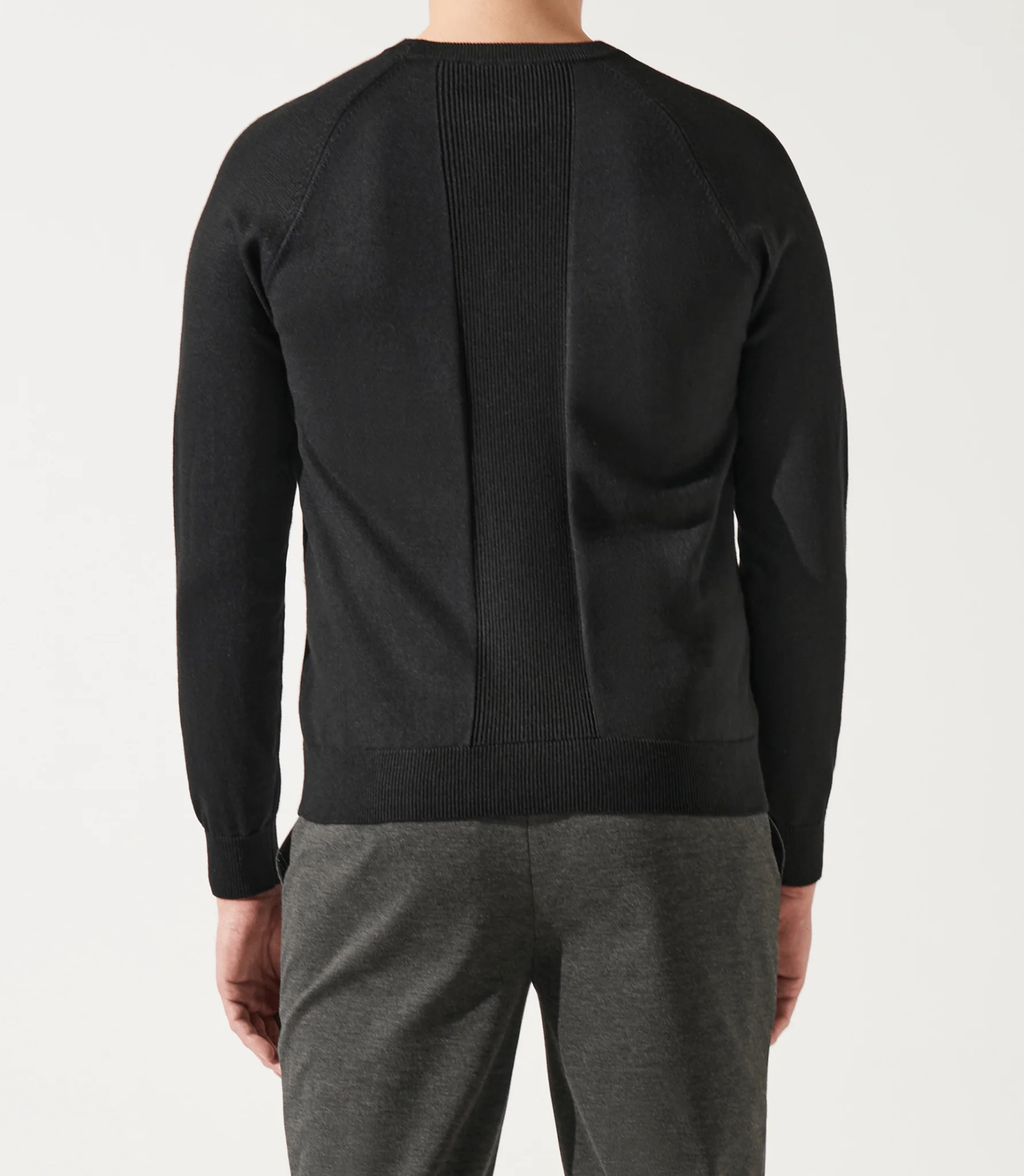 Pull col rond jacquard noir - Image 4