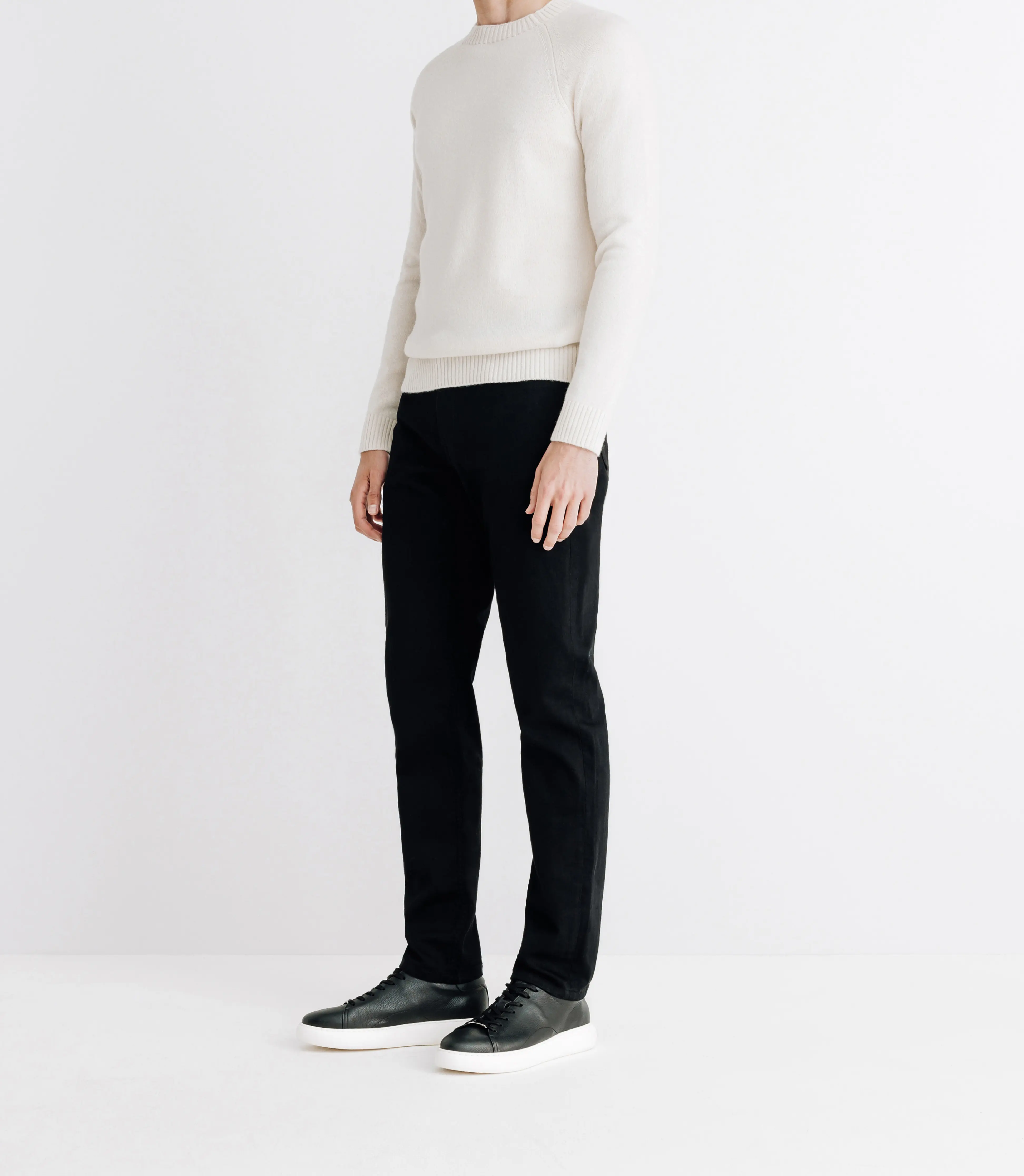 Pull lambswool col rond écru