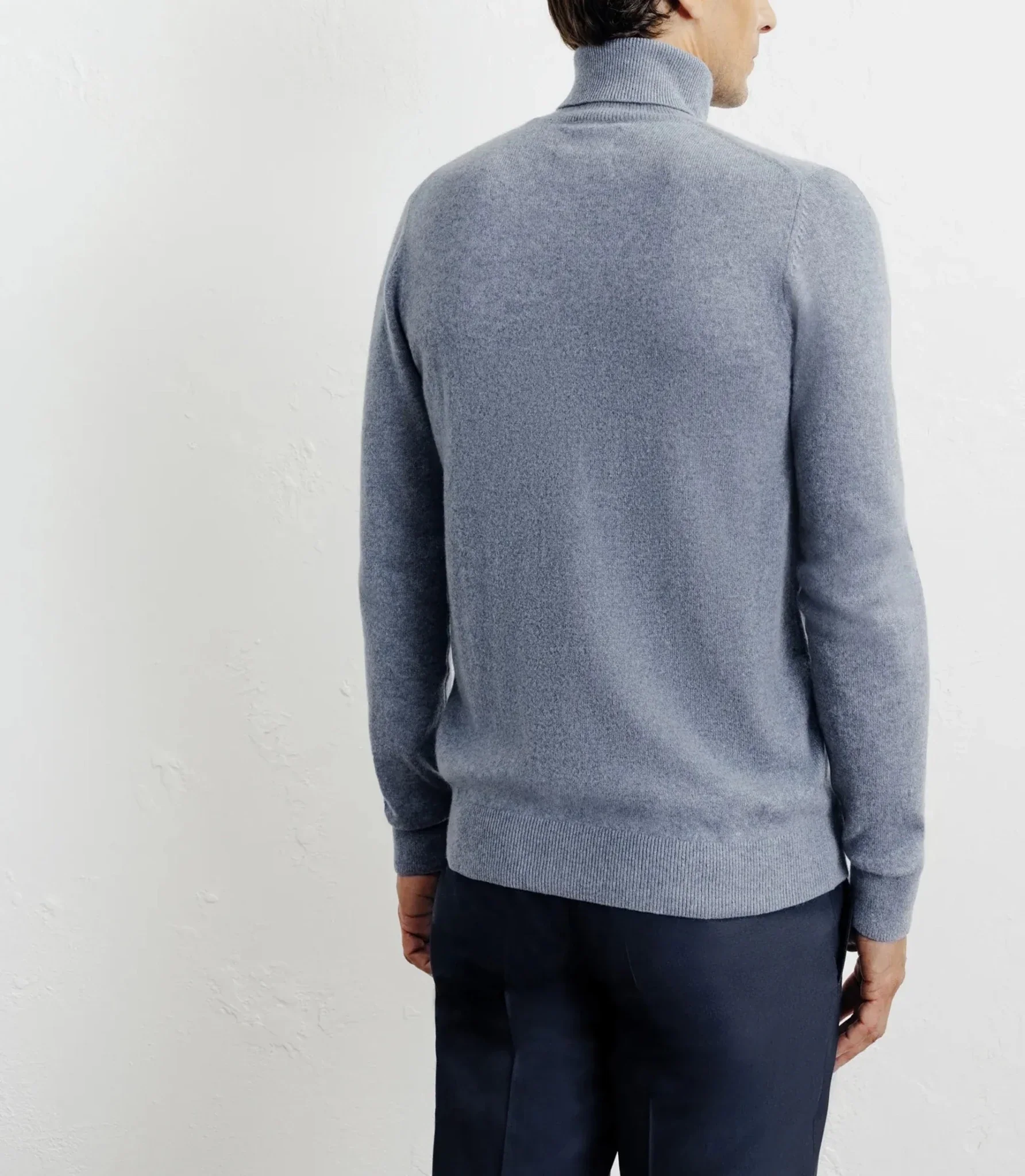 Pull col roulé 100% cachemire indigo - Image 5
