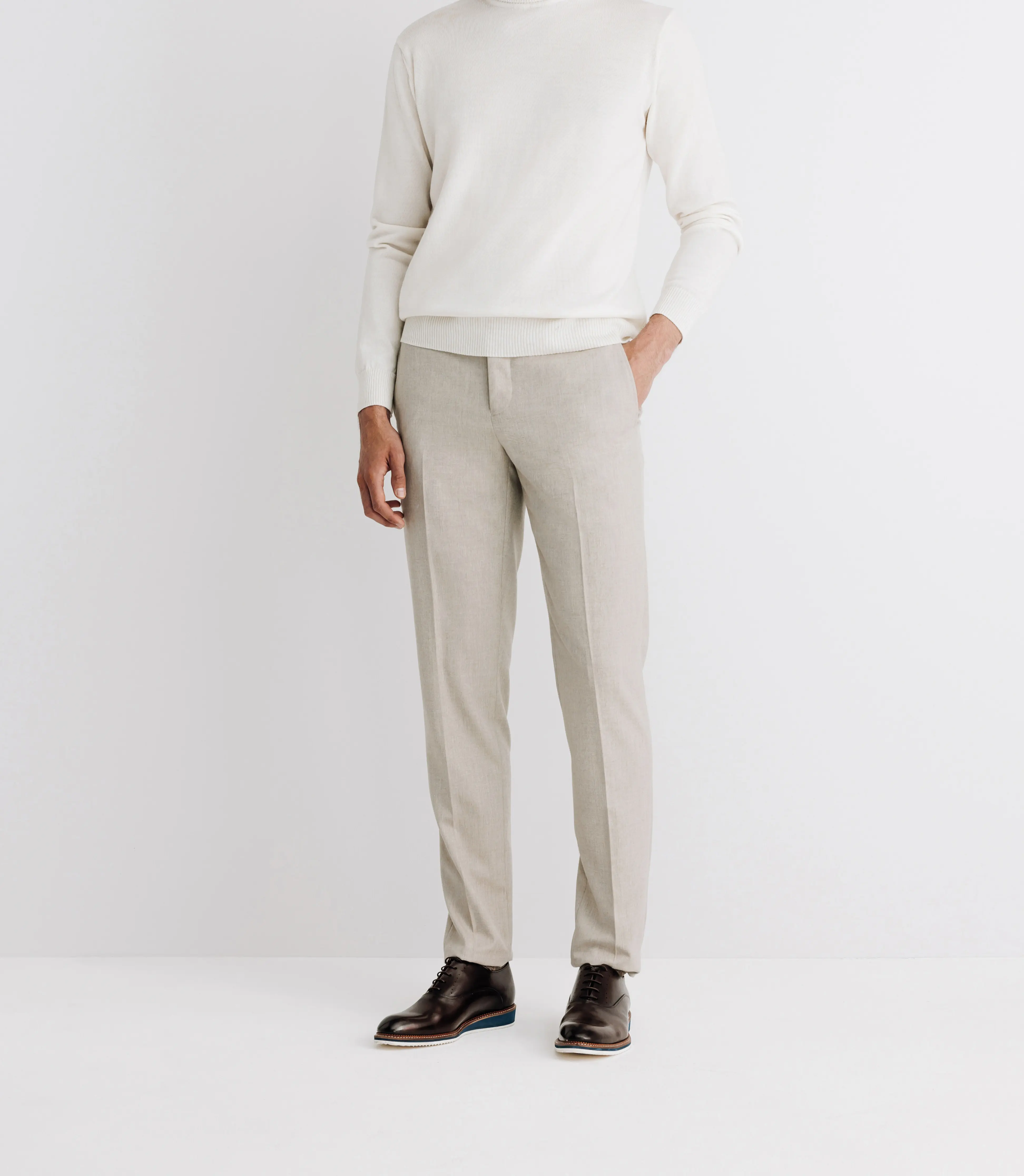 Pull col roulé en laine mérinos écru - Image 3