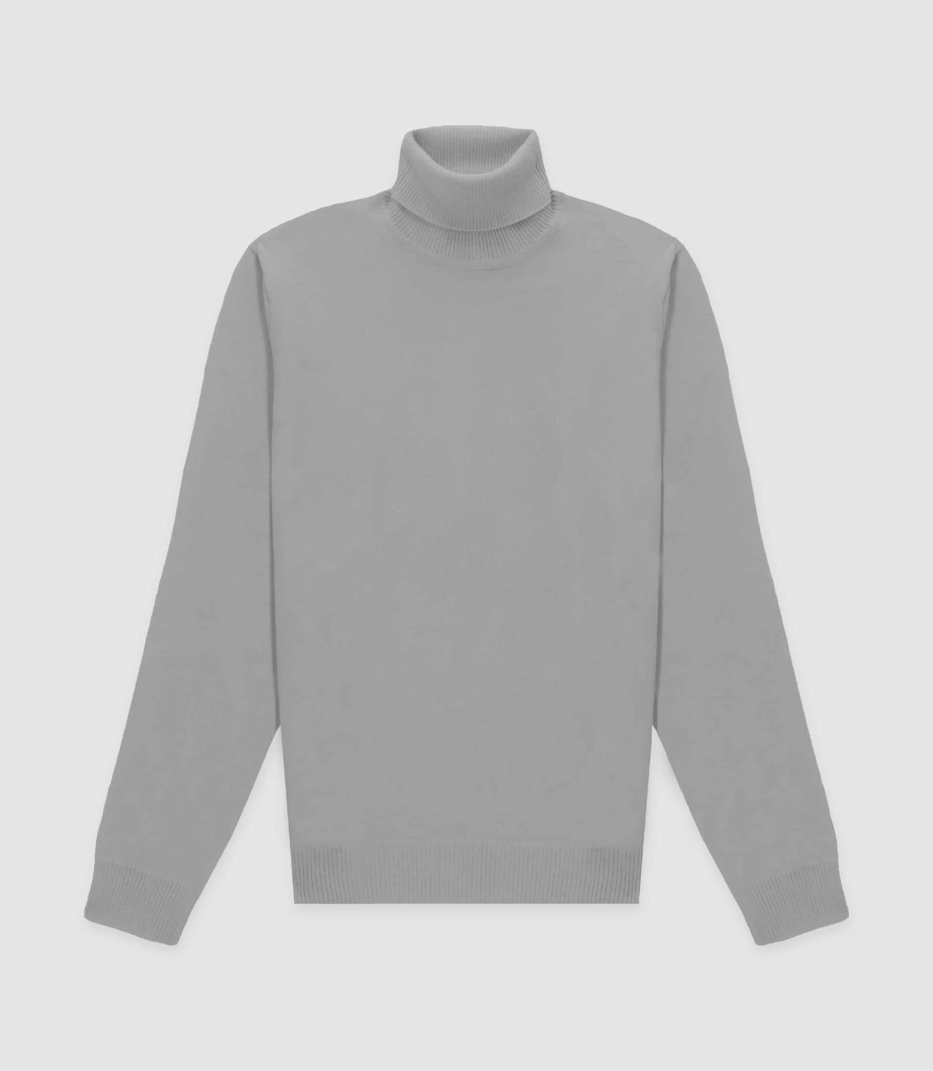 Pull col roulé gris chiné