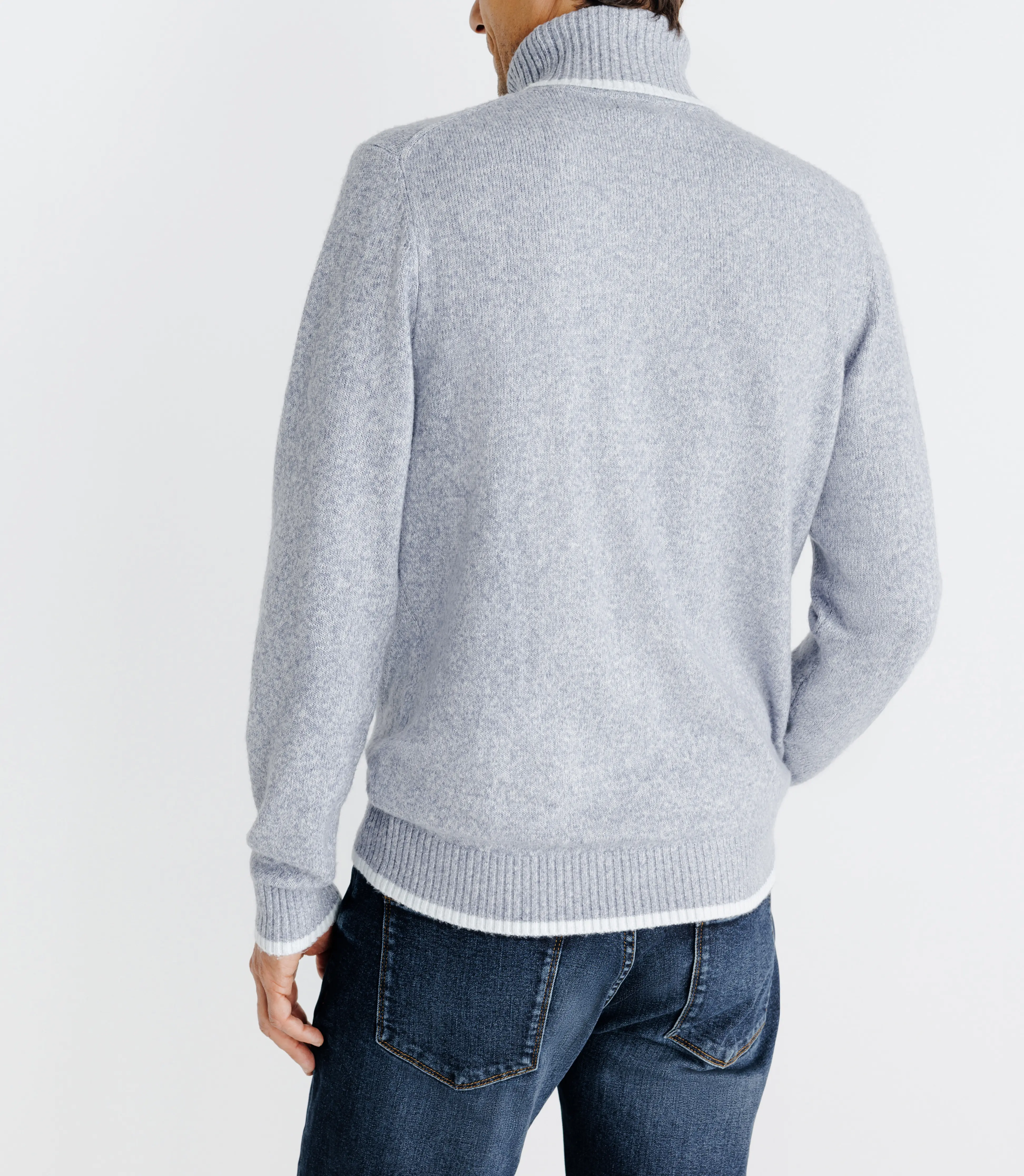 Pull col roulé indigo - Image 4