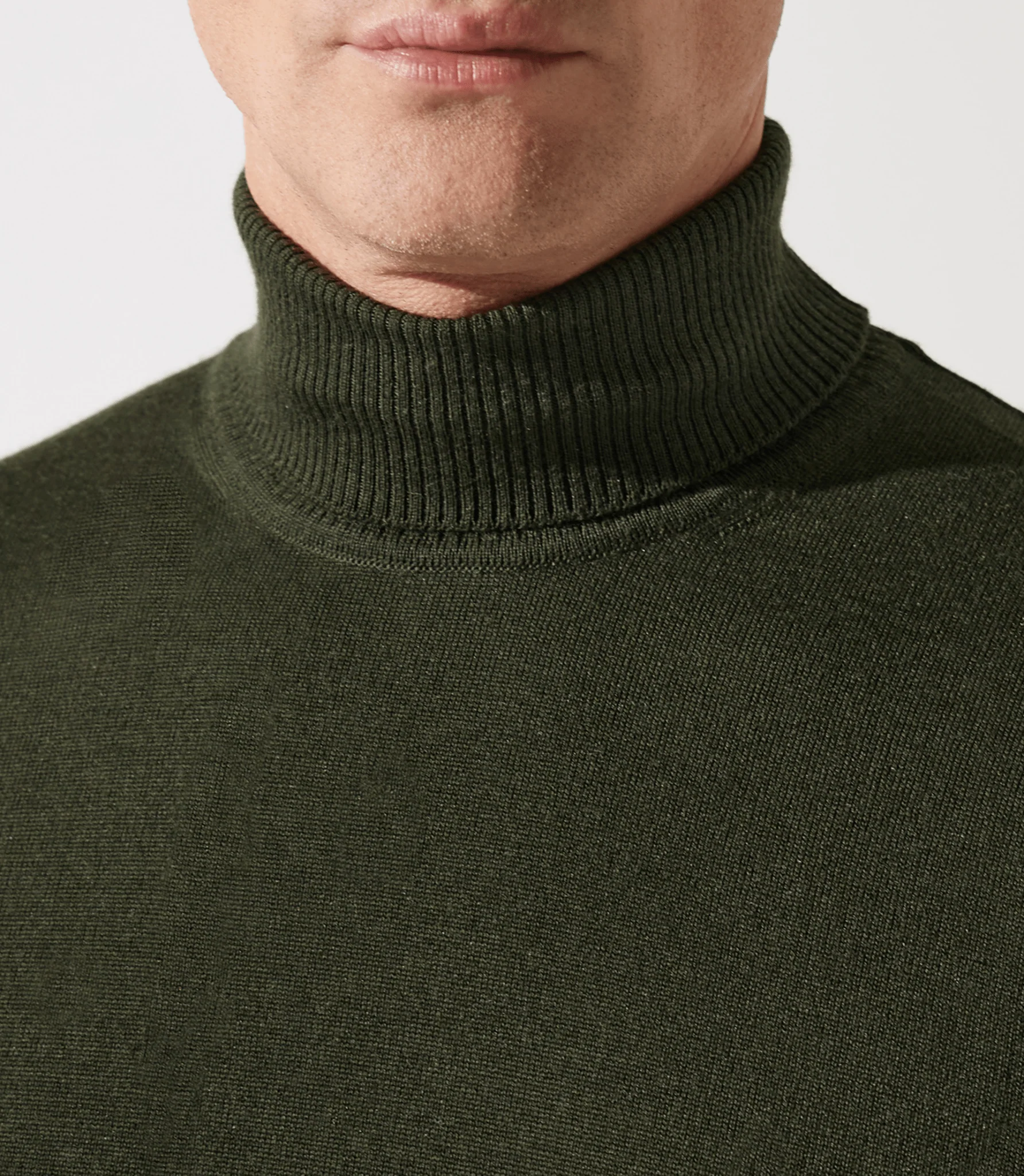 Pull col roulé kaki 100% mérinos - Image 3