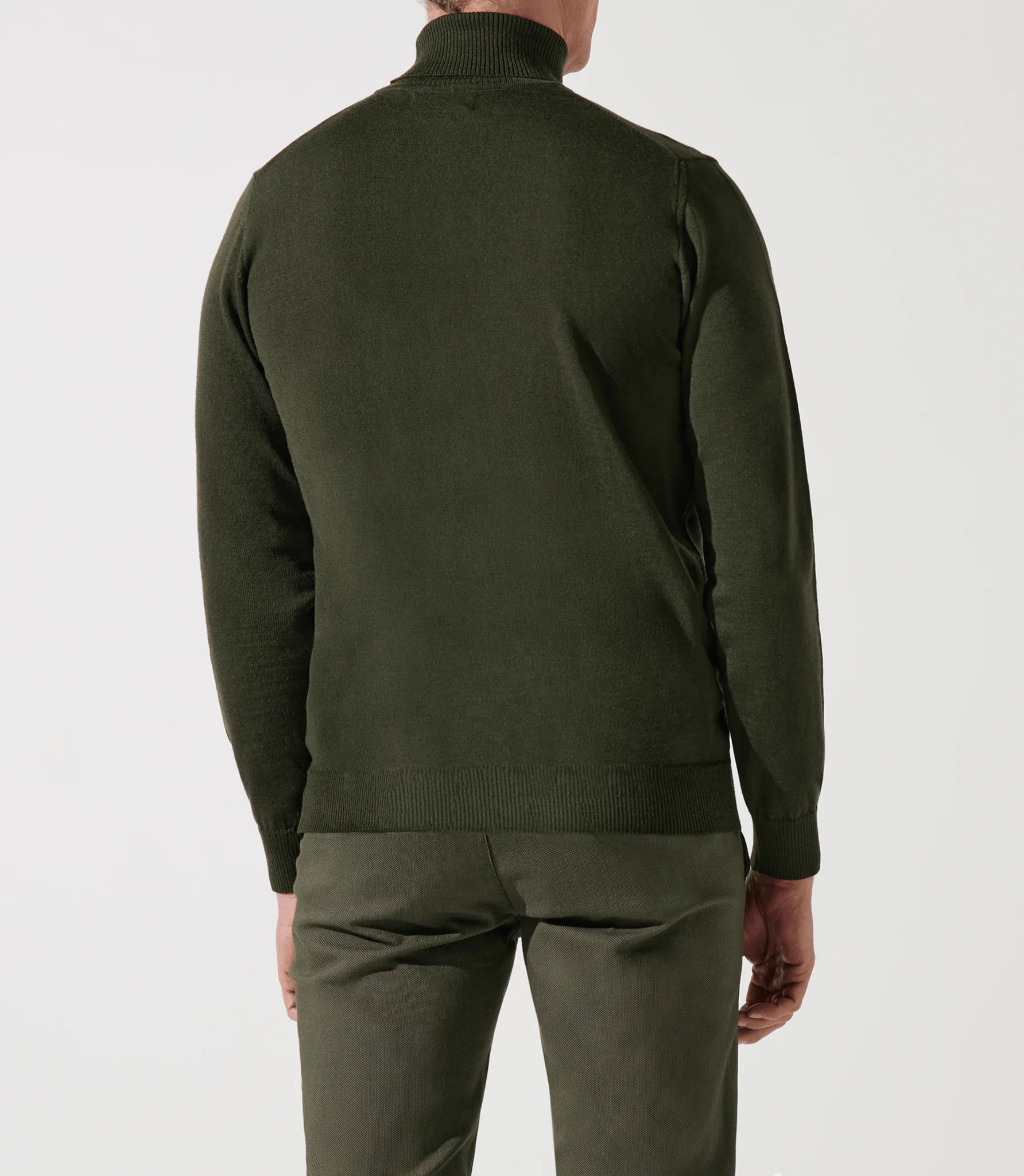 Pull col roulé kaki 100% mérinos - Image 4